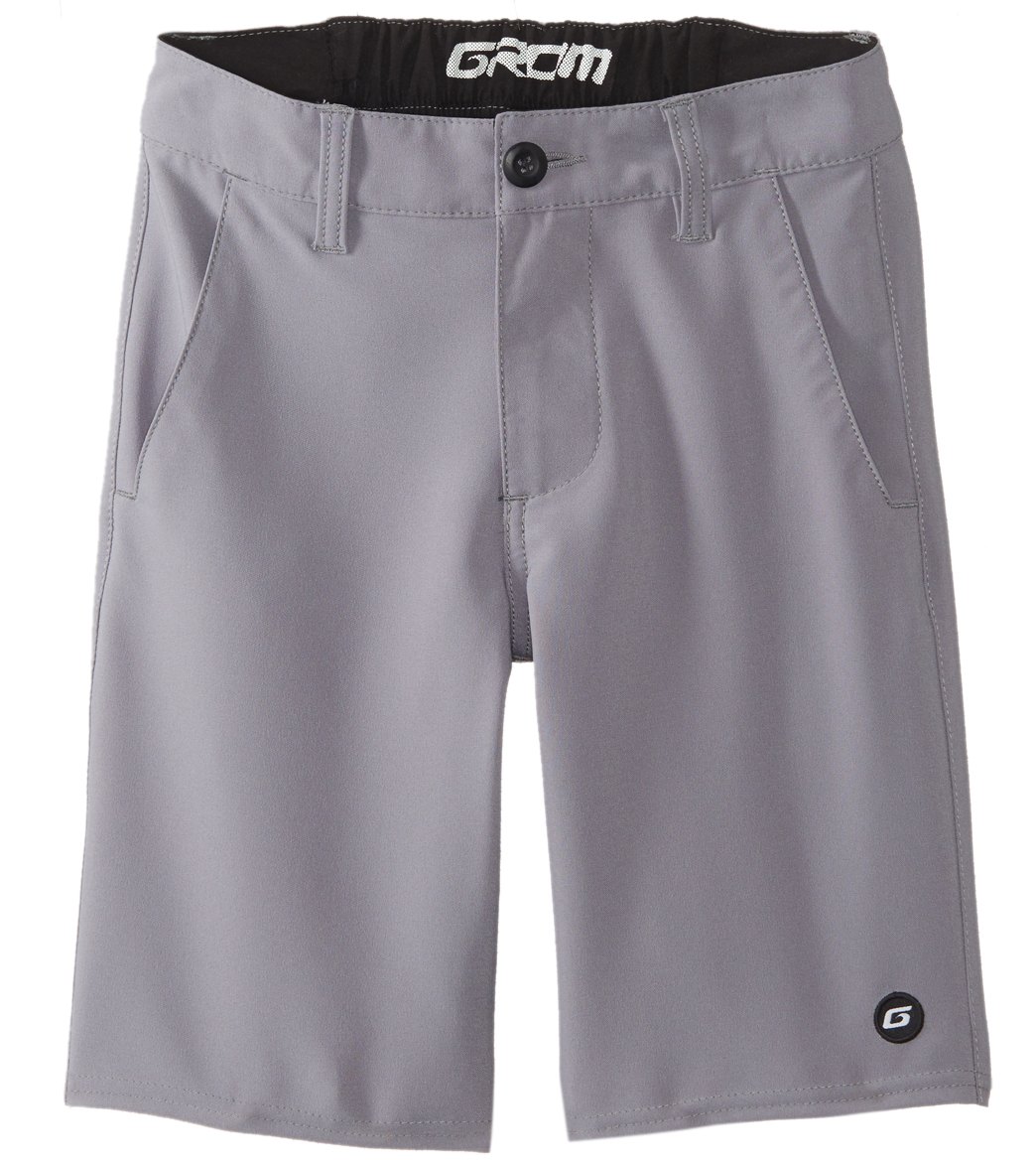 Grom Boys' Off Road Wet/Dry Short - Gray X-Small Polyester/Cotton - Swimoutlet.com