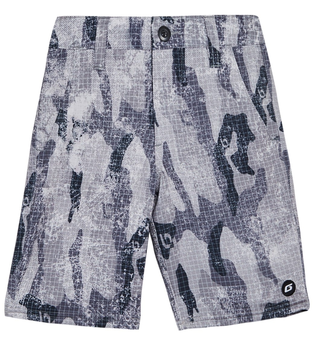 Grom Boys' Off Road Wet/Dry Short - Gray Camo Small 6/7 Polyester/Cotton - Swimoutlet.com