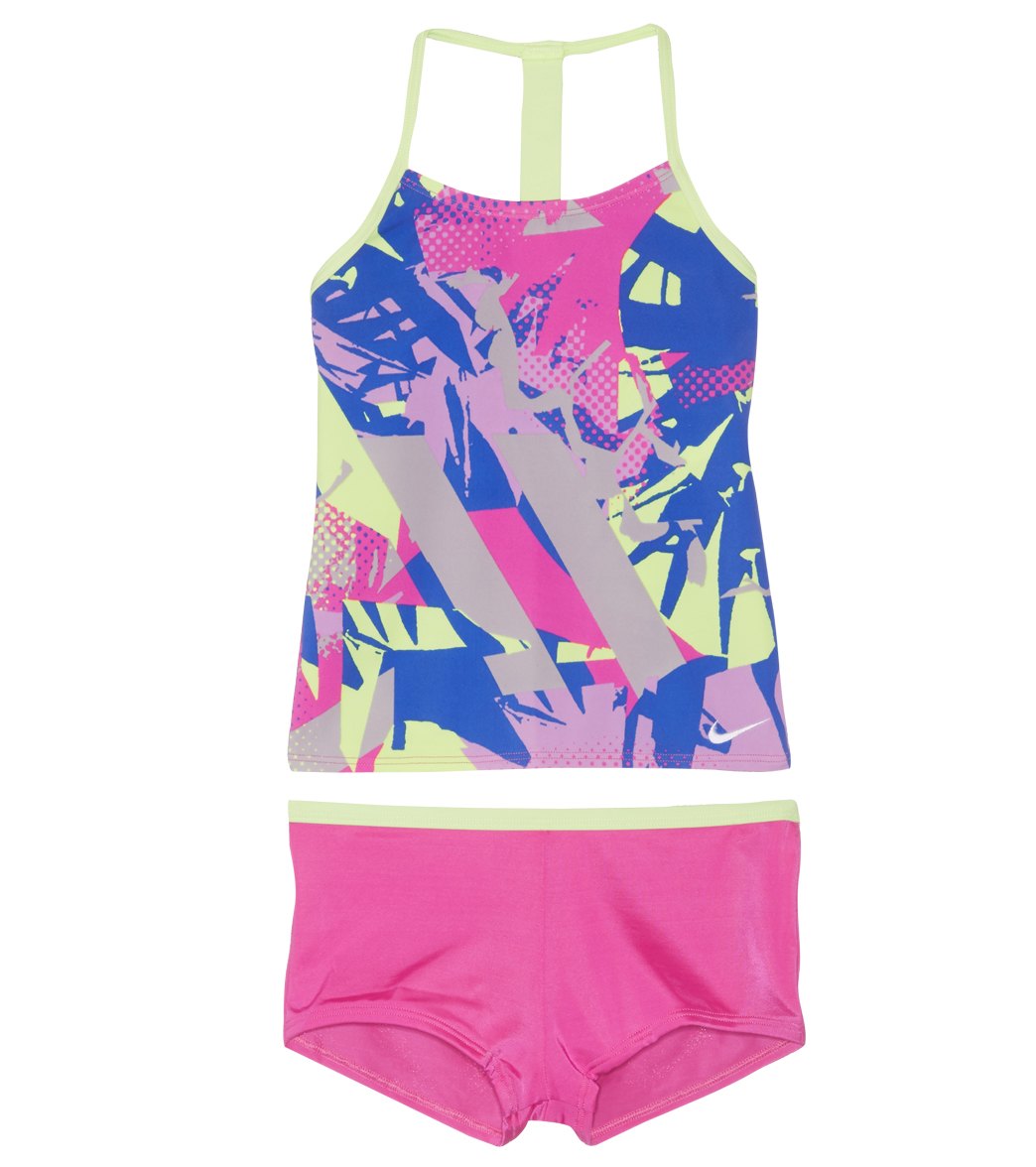 Nike Girls' Swim T-Back Tankini Set (Big Kid) at SwimOutlet.com