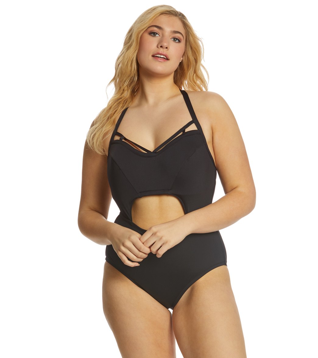 Jessica Simpson Plus Size Solid One Piece Swimsuit At Swimoutlet Com