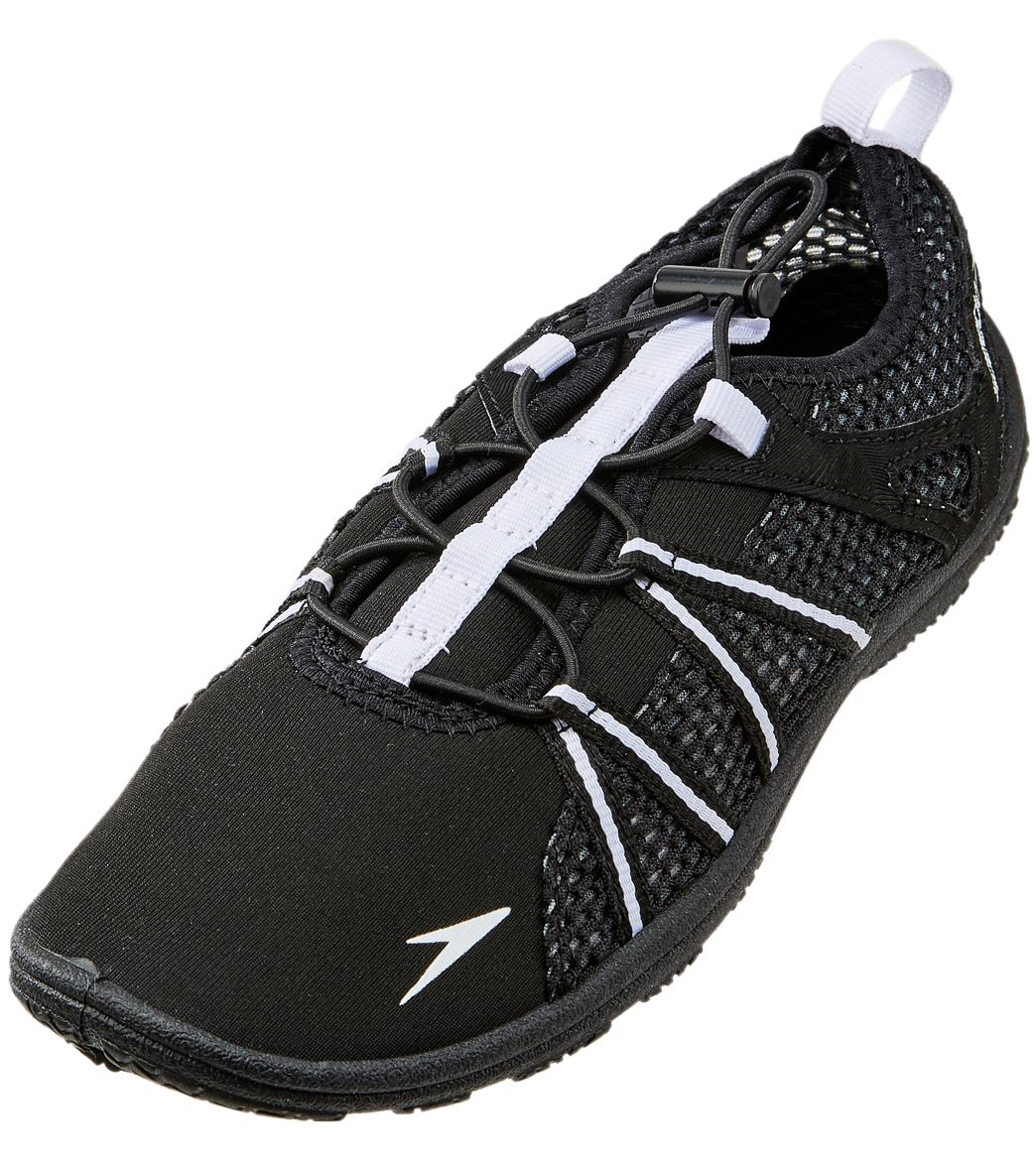 Speedo Women's Seaside Lace Water Shoe - Black/White 5 - Swimoutlet.com