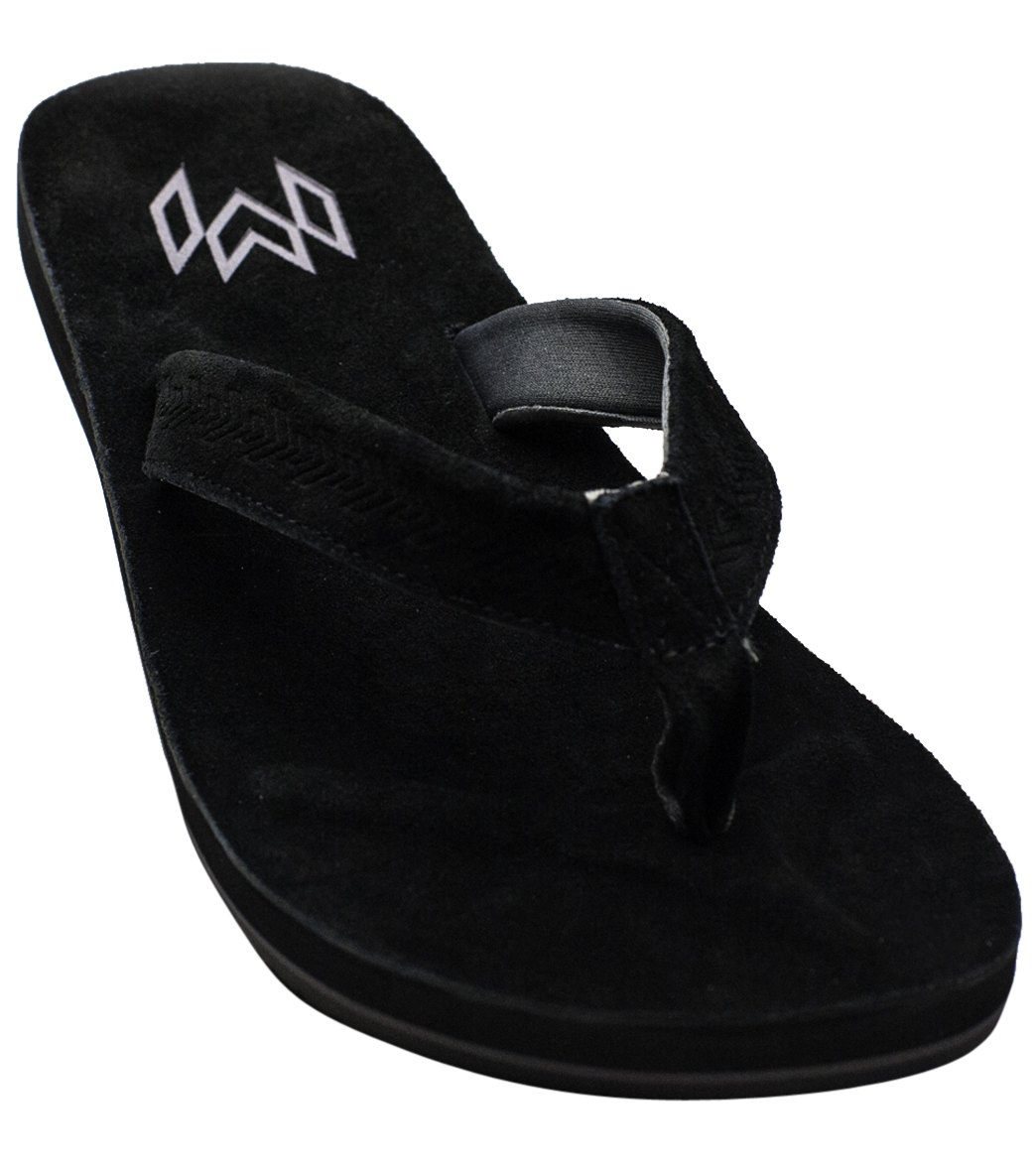 Malvados Men's Jack Leather Flip Flop - Onyx 11/12 - Swimoutlet.com