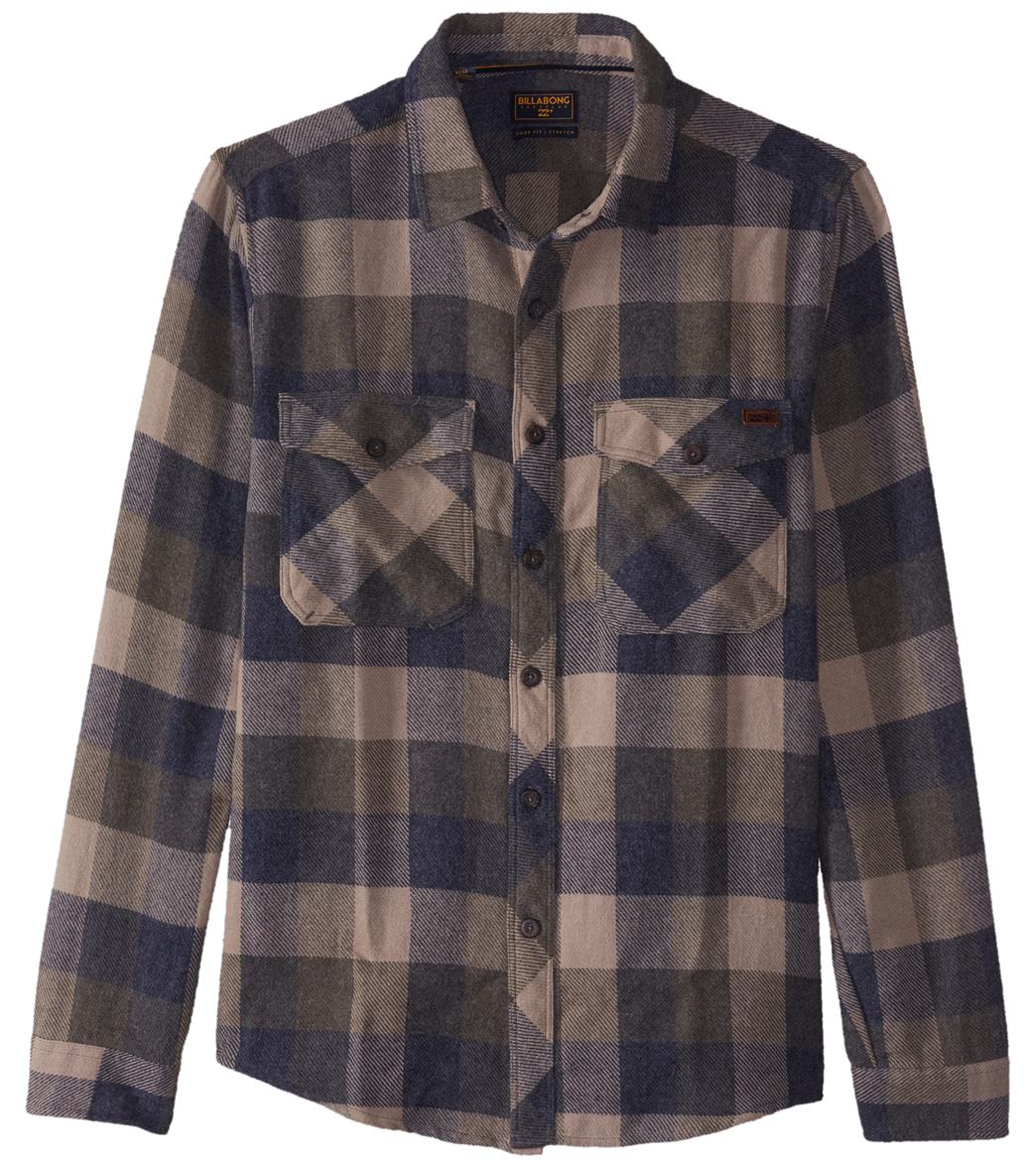 Billabong Men's Ventura Flannel Shirt - Military Small Cotton/Polyester - Swimoutlet.com