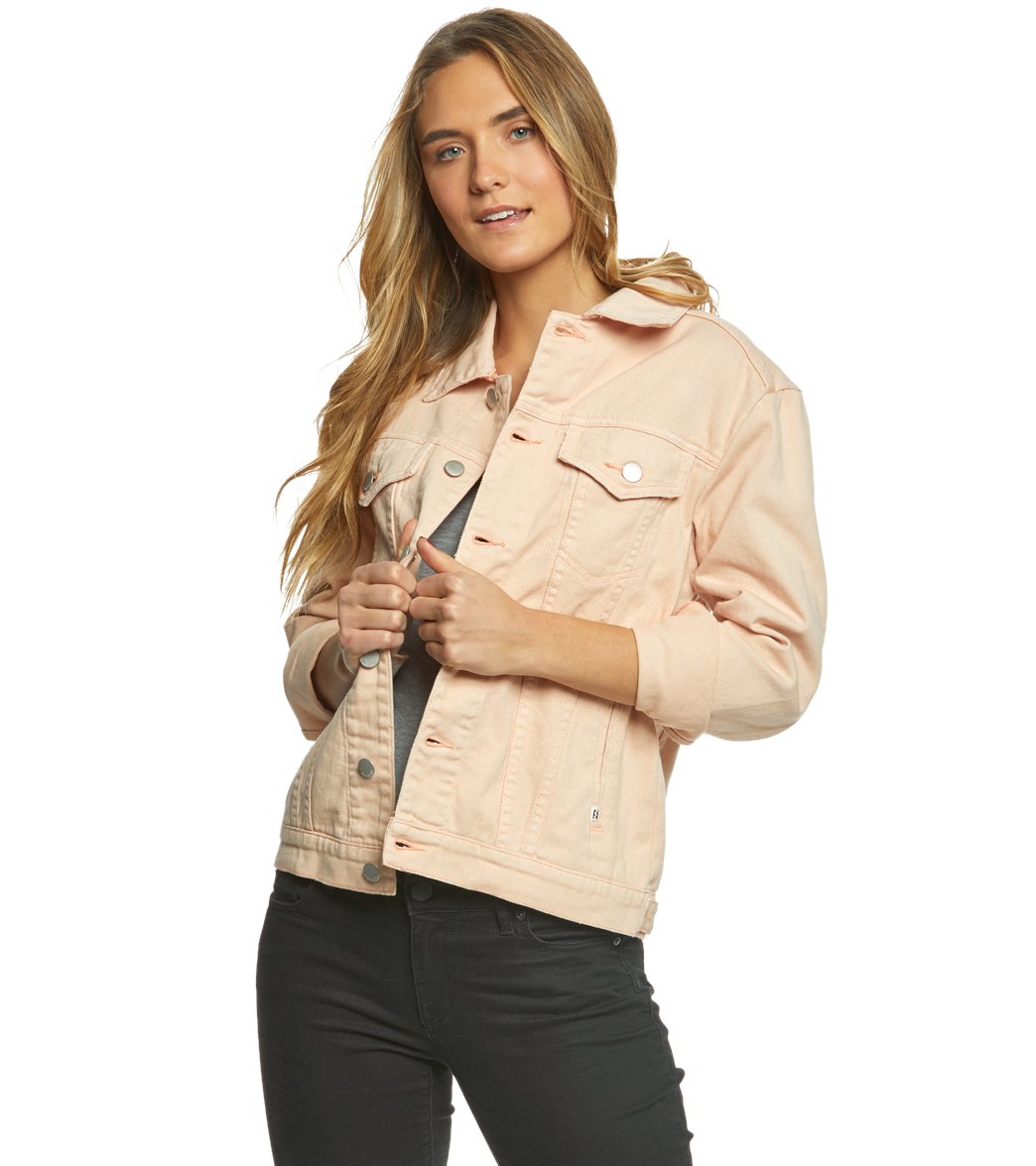 Billabong Always Truckin Denim Jacket - Pearl Pink Medium Cotton - Swimoutlet.com
