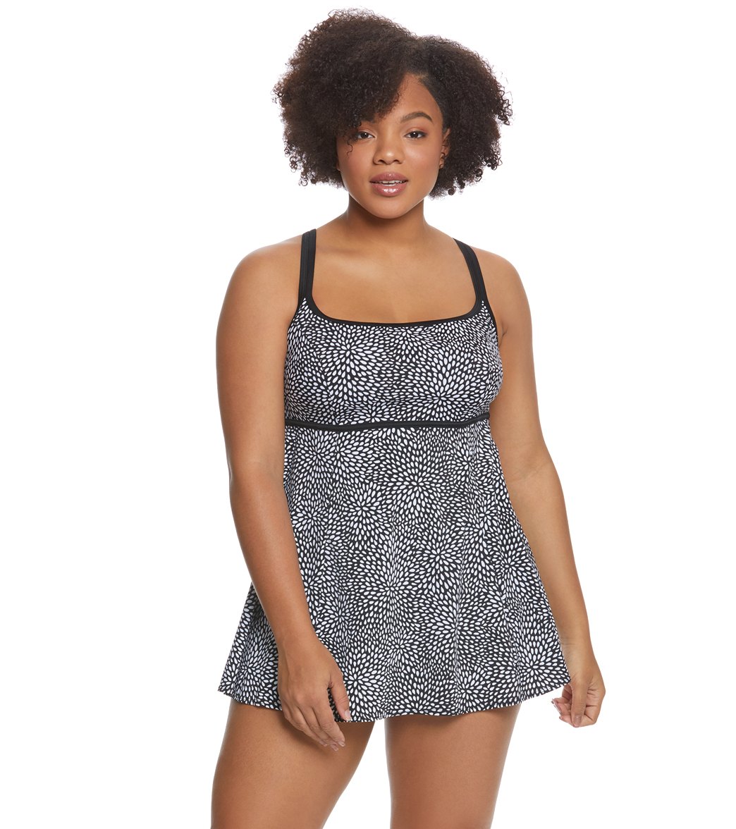 Longitude Plus Size Claudette Swimdress at SwimOutlet.com - Free Shipping