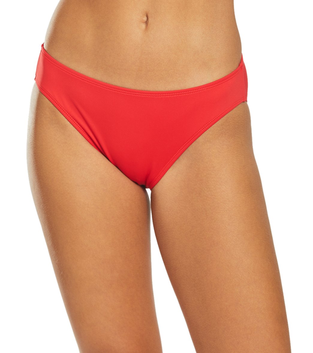 Ralph Lauren Lauren Beach Club Solid Hipster Bikini Bottom - Ribbon Red 10 - Swimoutlet.com