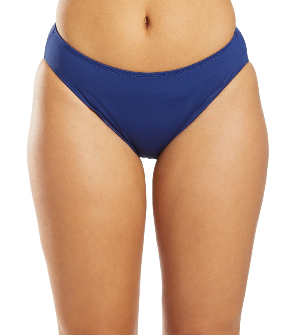 Ralph Lauren Lauren Beach Club Solid Hipster Bikini Bottom - Sapphire 10 - Swimoutlet.com