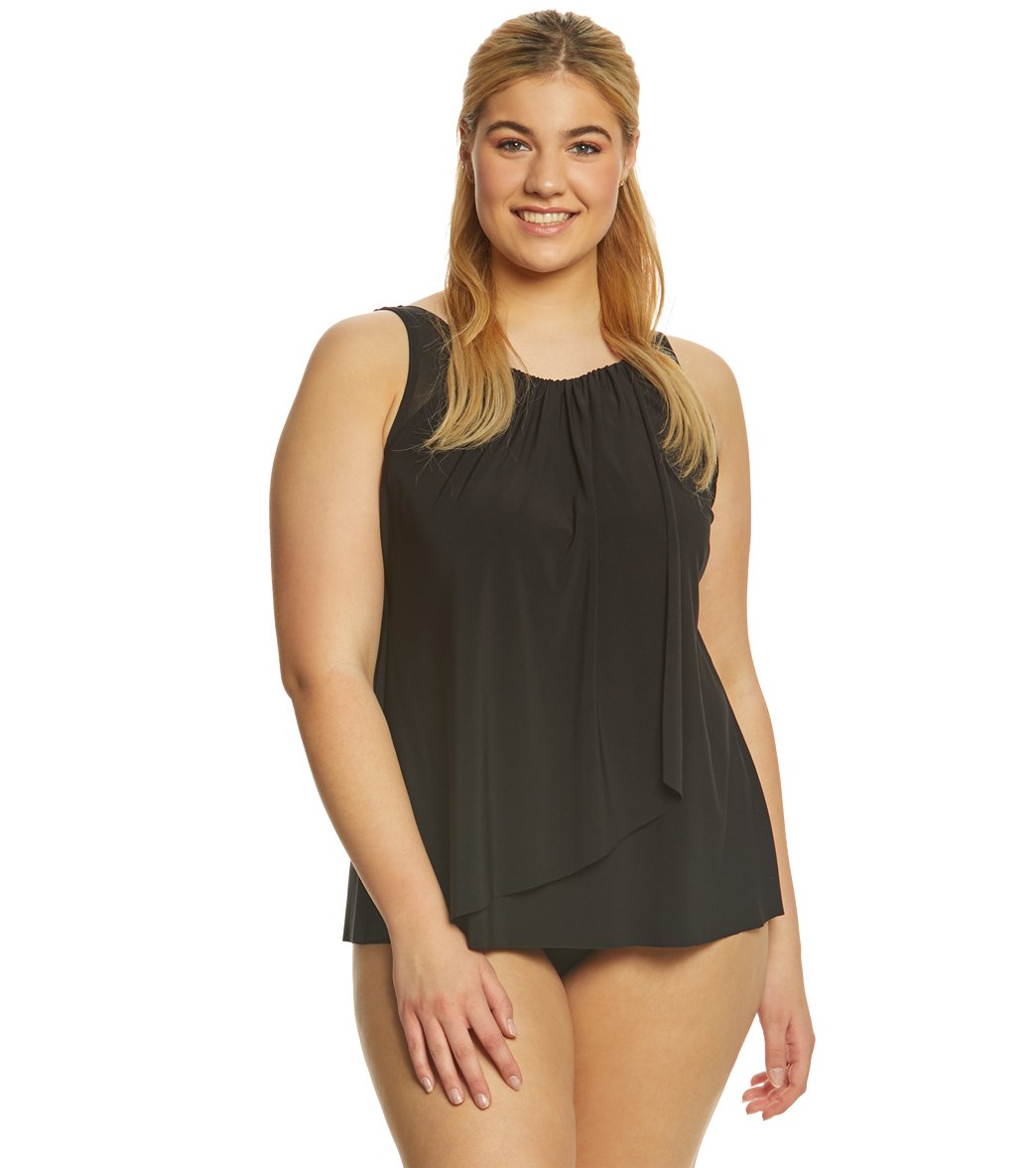Miraclesuit Plus Size Solid Mariella Tankini Top at SwimOutlet.com ...