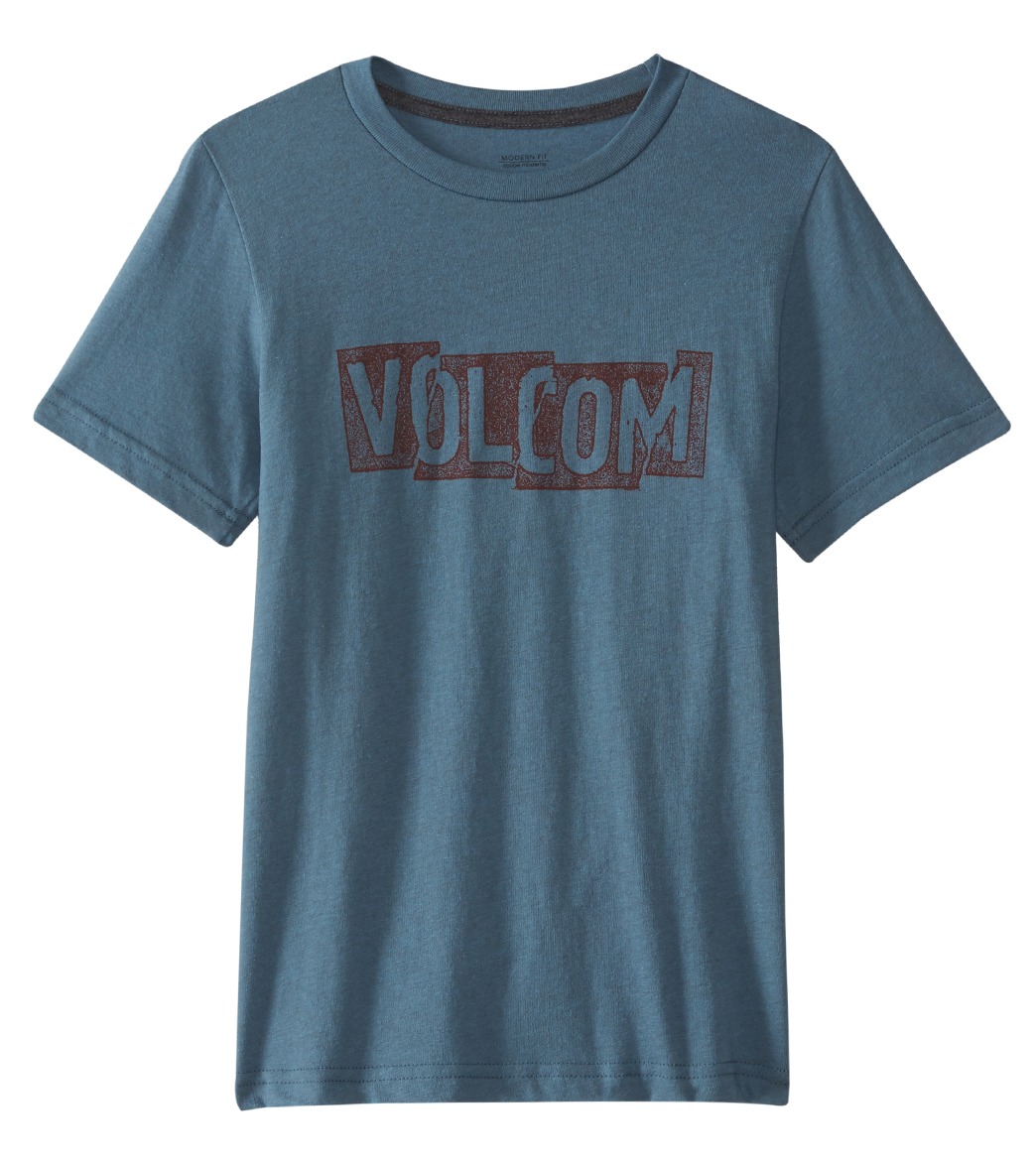 Volcom Boys' Edge Short Sleeve Tee Shirt Toddler/Little/Big Kid - Wrecked Indigo Medium Cotton/Polyester - Swimoutlet.com