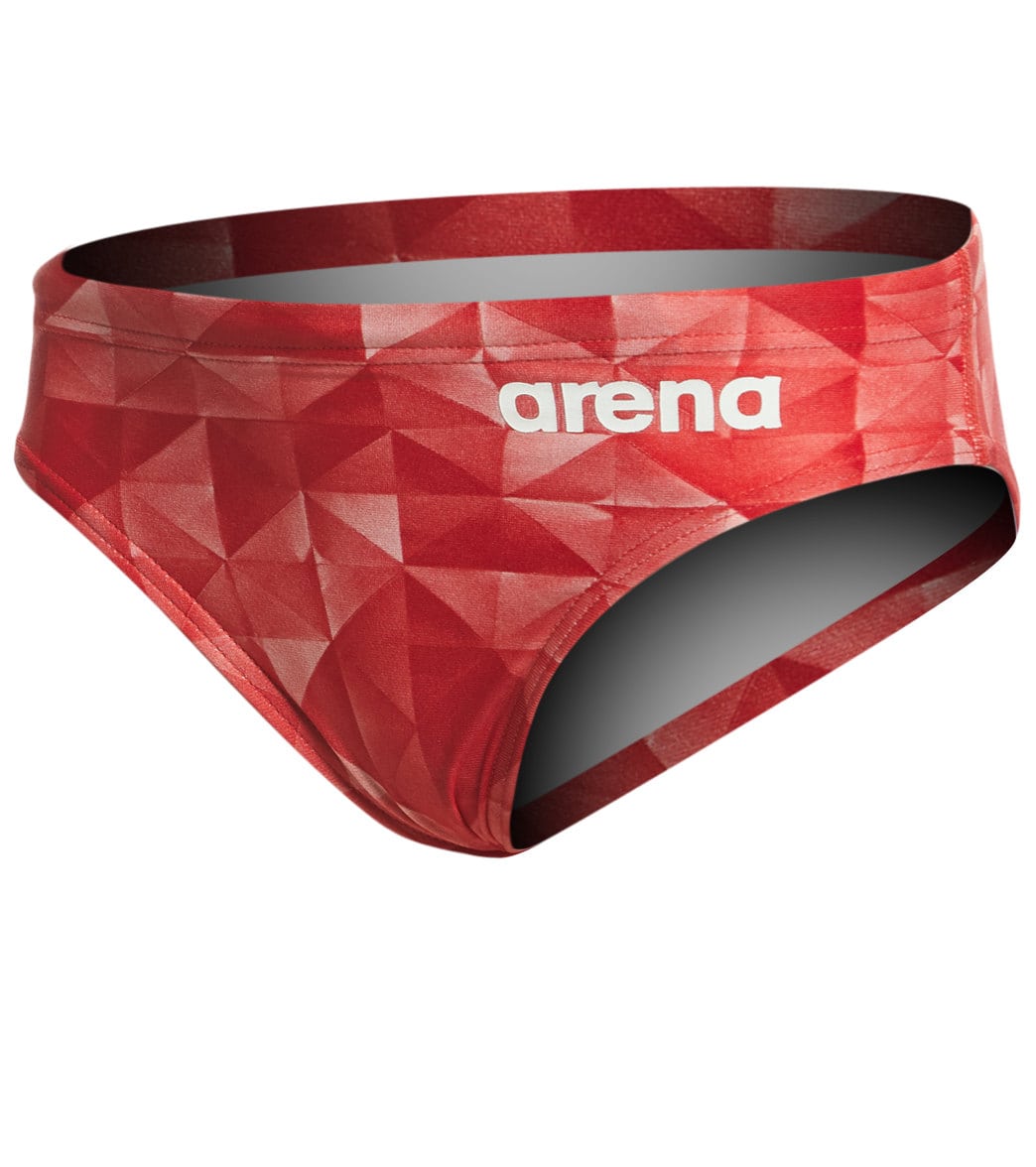 Arena Boys' Origami Maxlife Brief Swimsuit - Red 22 - Swimoutlet.com