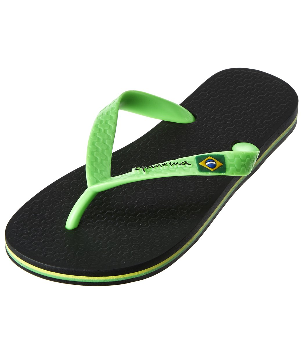 Ipanema Boys' Brazil Flip Flop Toddler - Black/Green 10/11 Toddler/ Kid - Swimoutlet.com