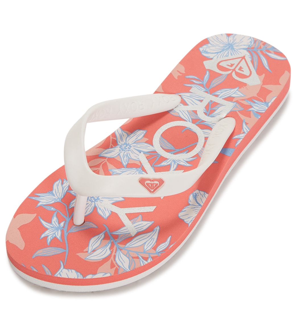 Roxy Girls' Tahiti Vii Flip Flop - White/Pink/White 1 - Swimoutlet.com
