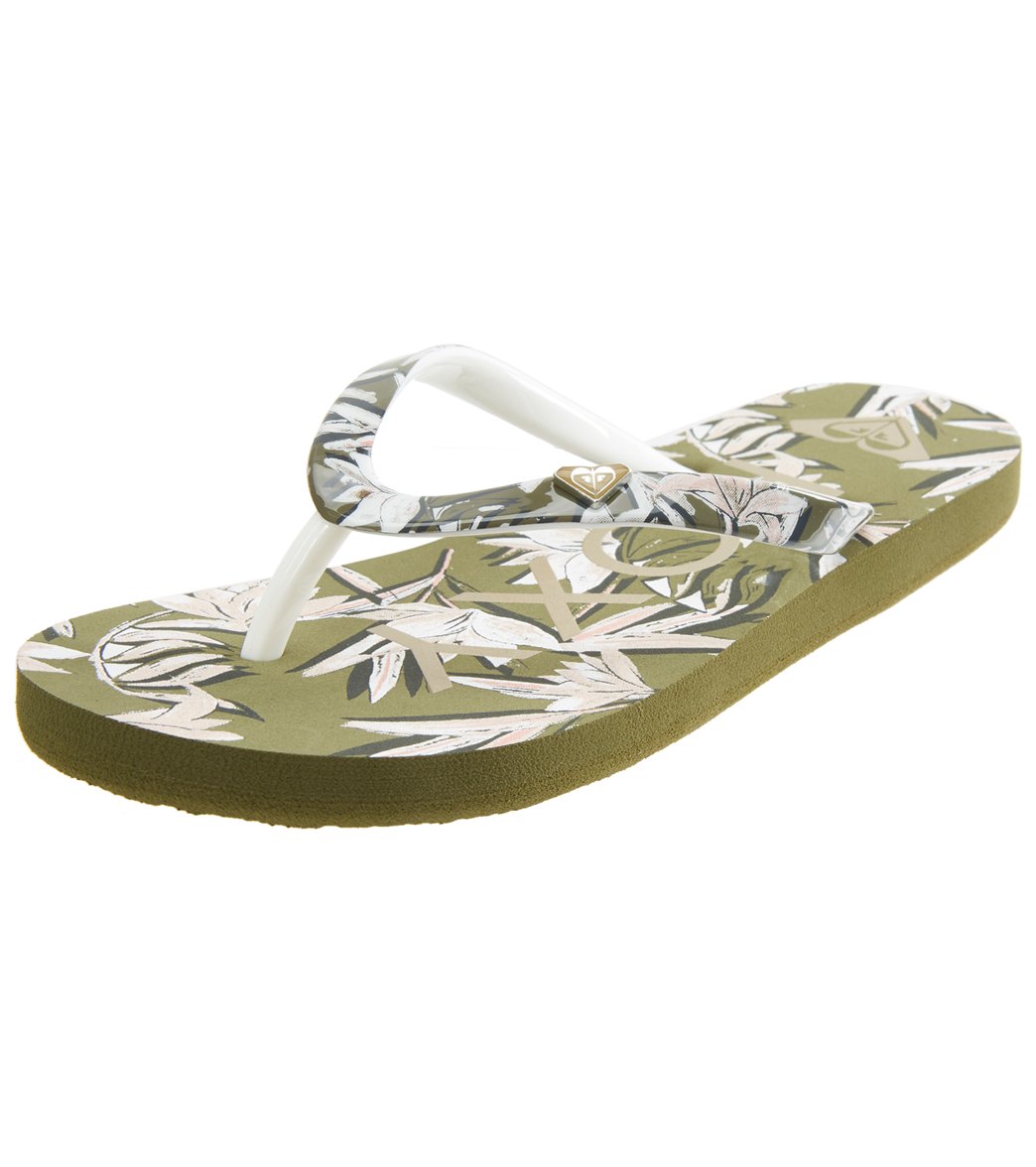 roxy silver flip flops