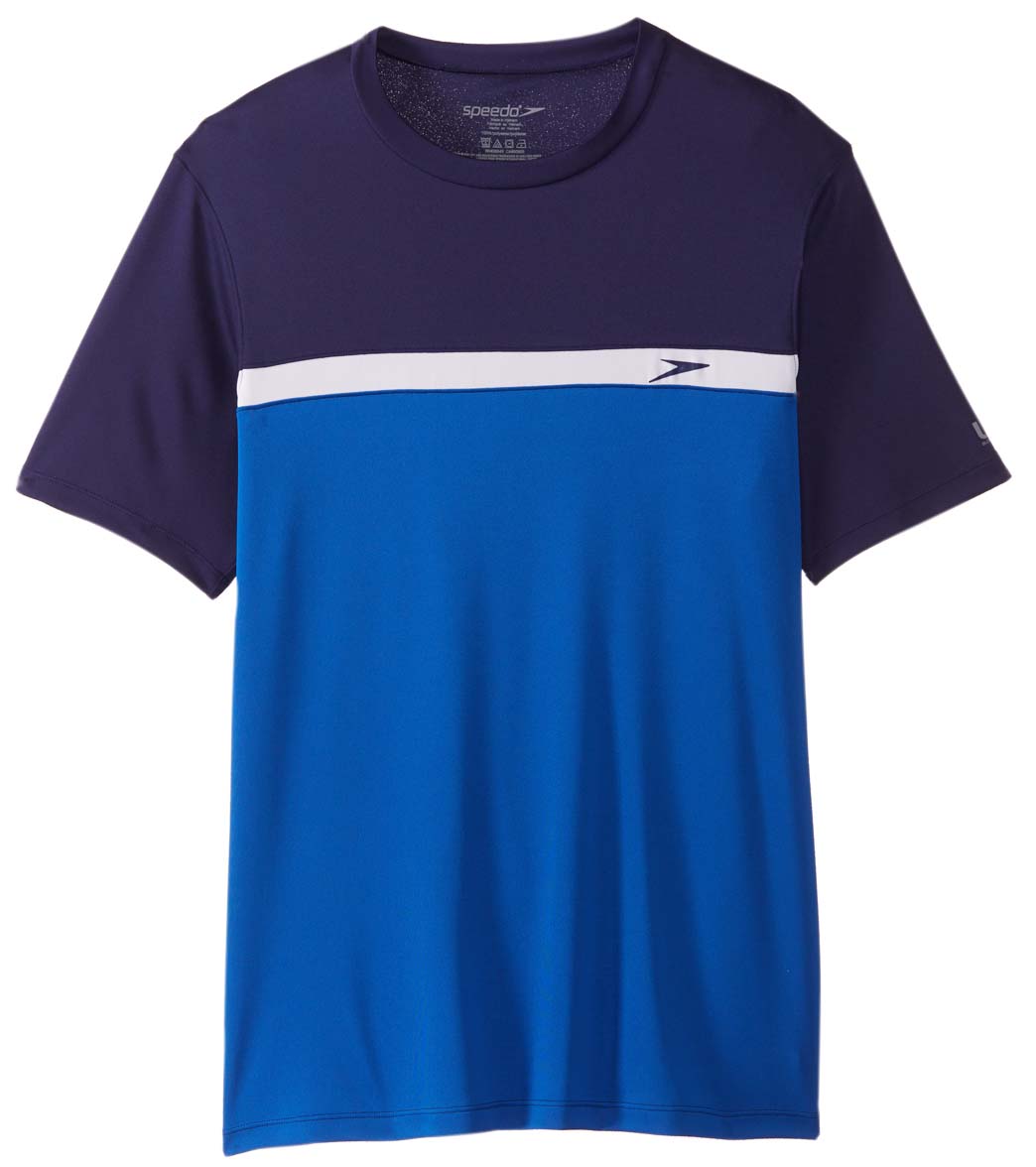 Speedo Men's Colorblock Short Sleeve Swim Shirt at