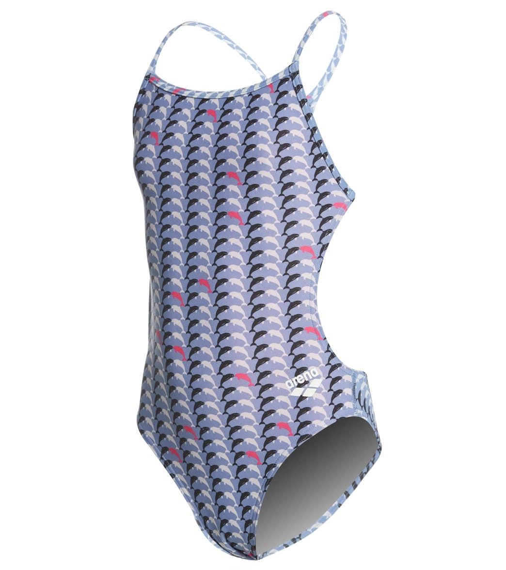 Arena Girls' Dolphin MaxLife Booster Back One Piece Swimsuit at
