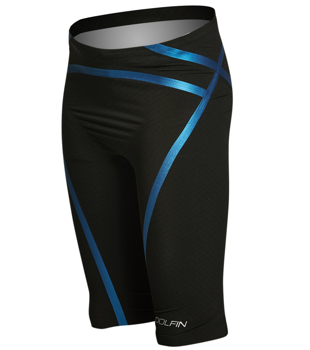 Dolfin Men's Lightstrike Bonded High Waist Tight Leg Jammer Tech Suit Swimsuit - Black 22 Nylon/Polyester/Spandex - Swimoutlet.com
