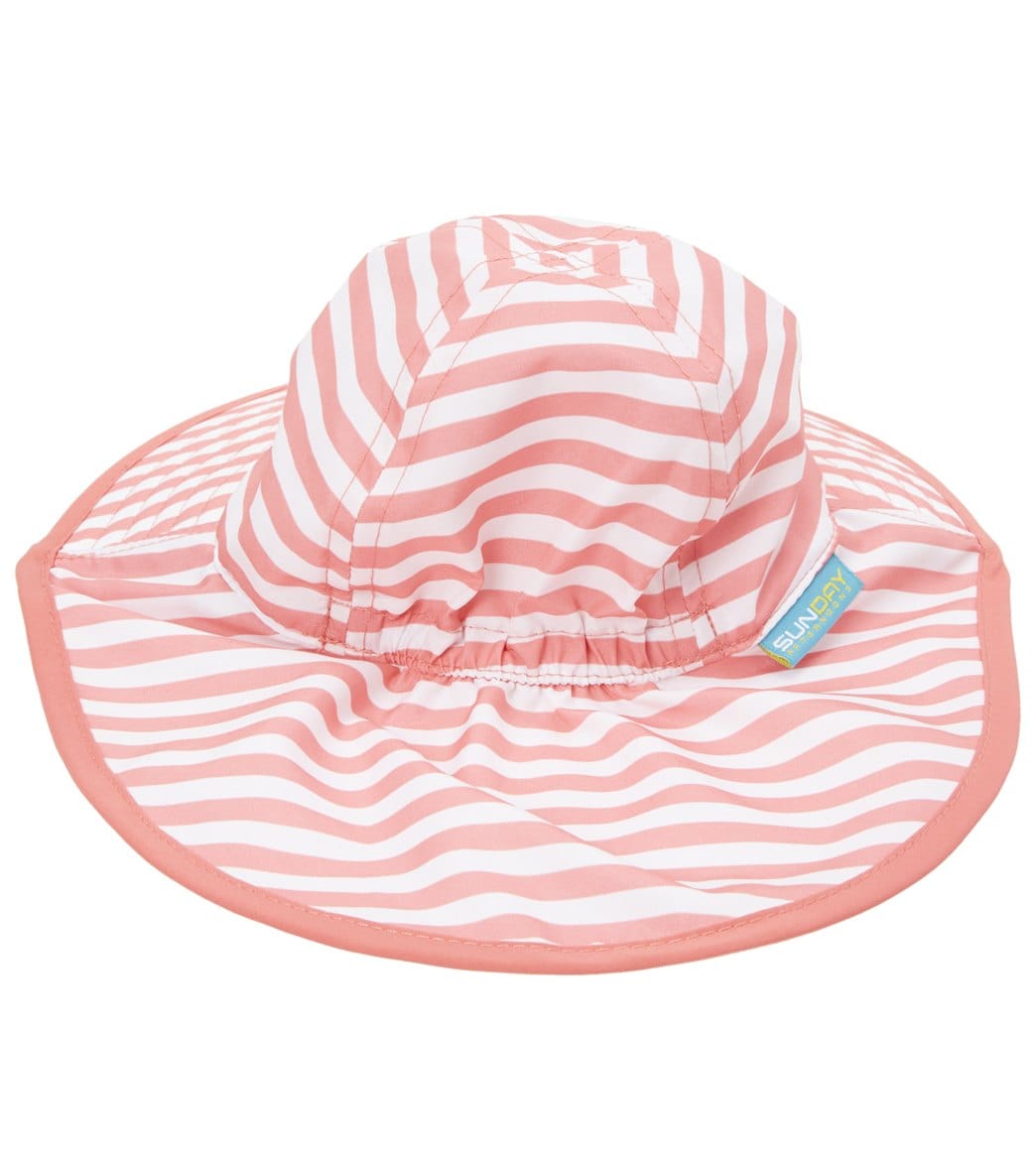 Sunday Afternoons Infant Sunsprout Hat - Coral/White Stripe Polyester - Swimoutlet.com