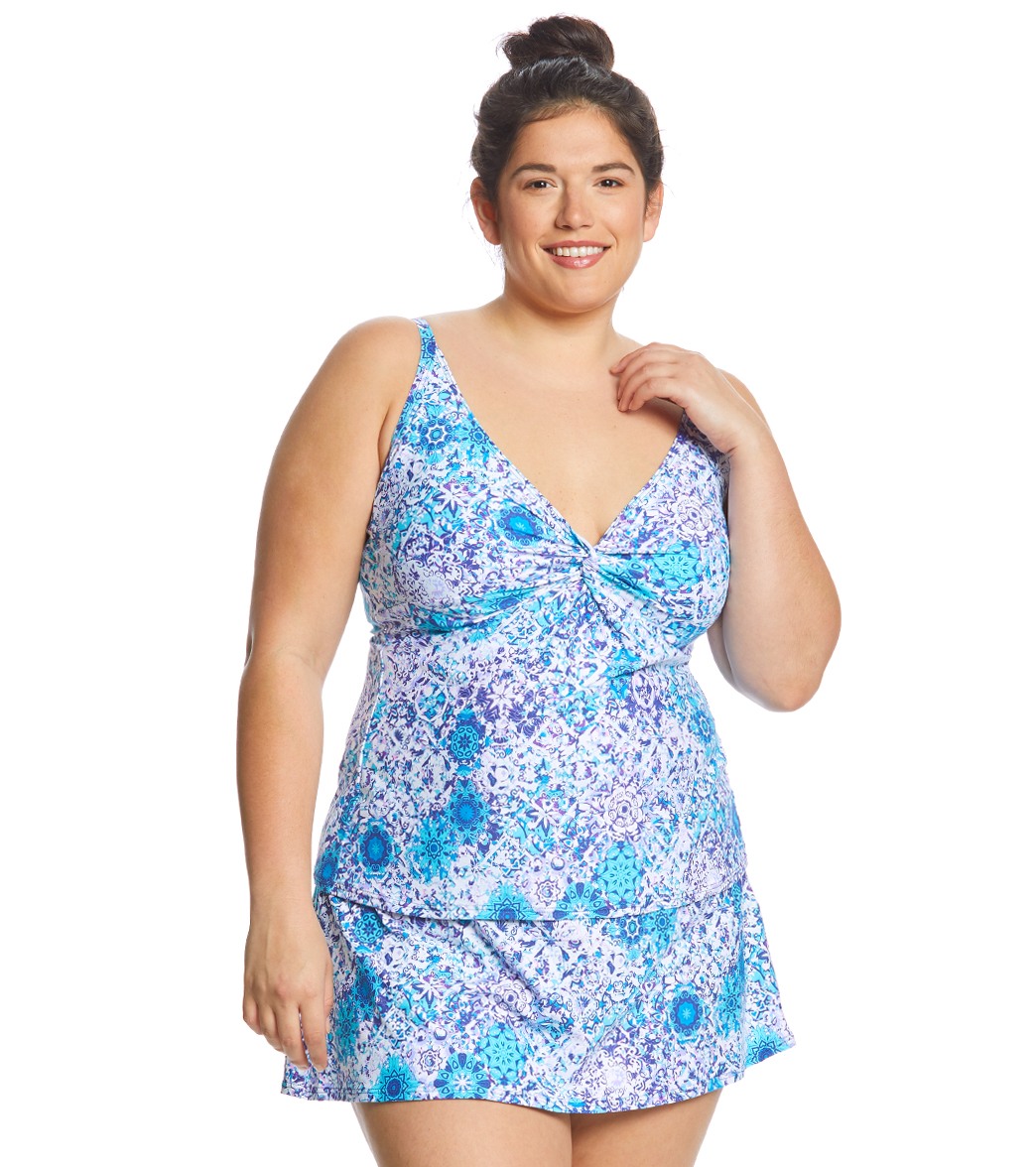 Sunsets Curve Plus Size Odyssea Forever Tankini Top (DD/E Cup) at