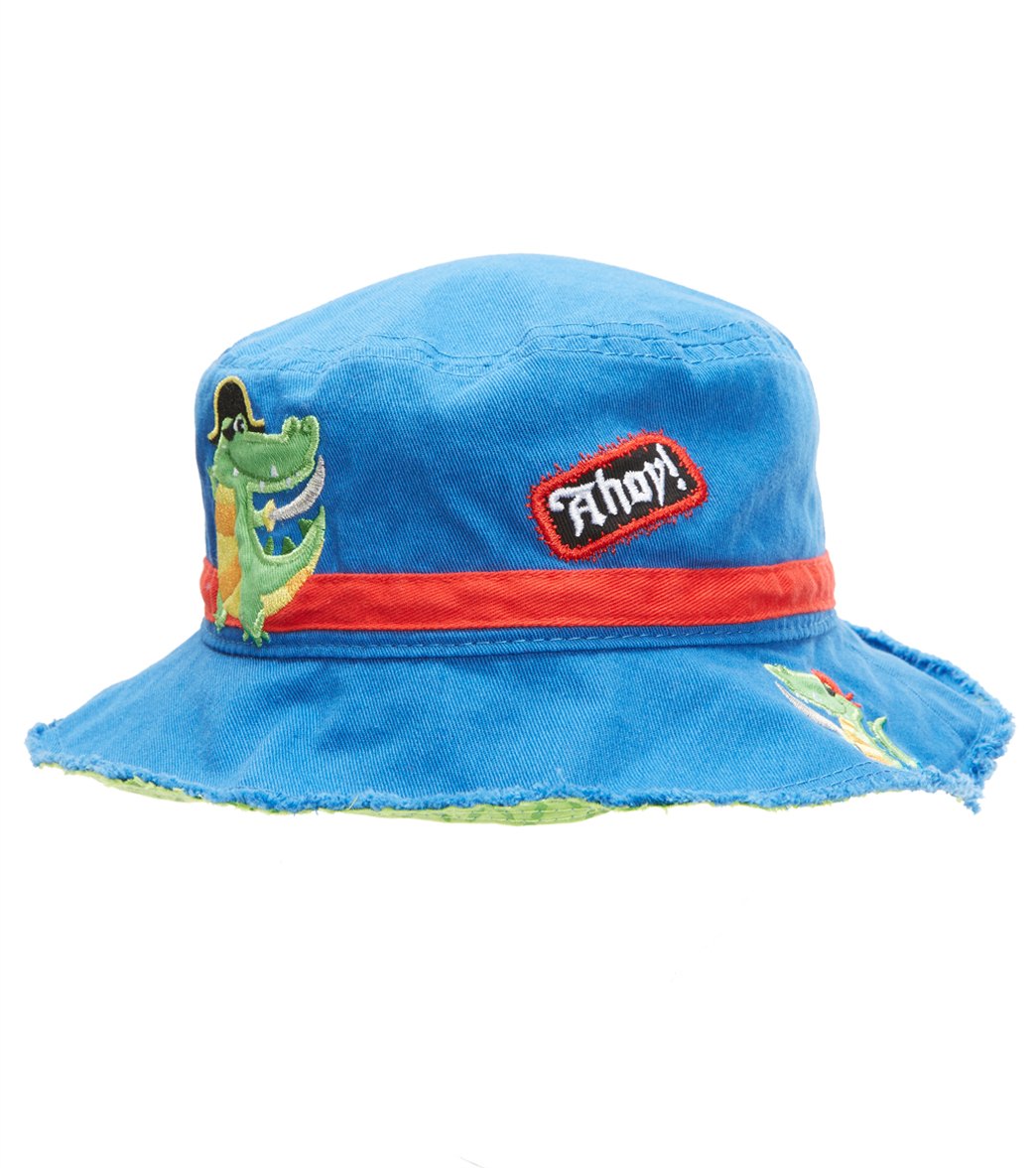 Stephen Joseph Kids' Alligator/Pirate Bucket Hat - Blue Cotton - Swimoutlet.com