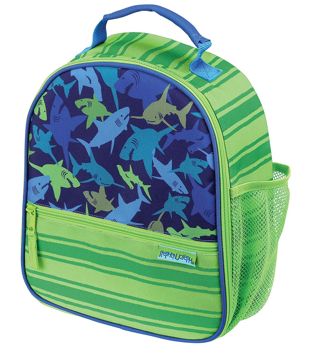 Stephen Joseph Kids' Shark All Over Print Lunchbox - Green Polyester - Swimoutlet.com