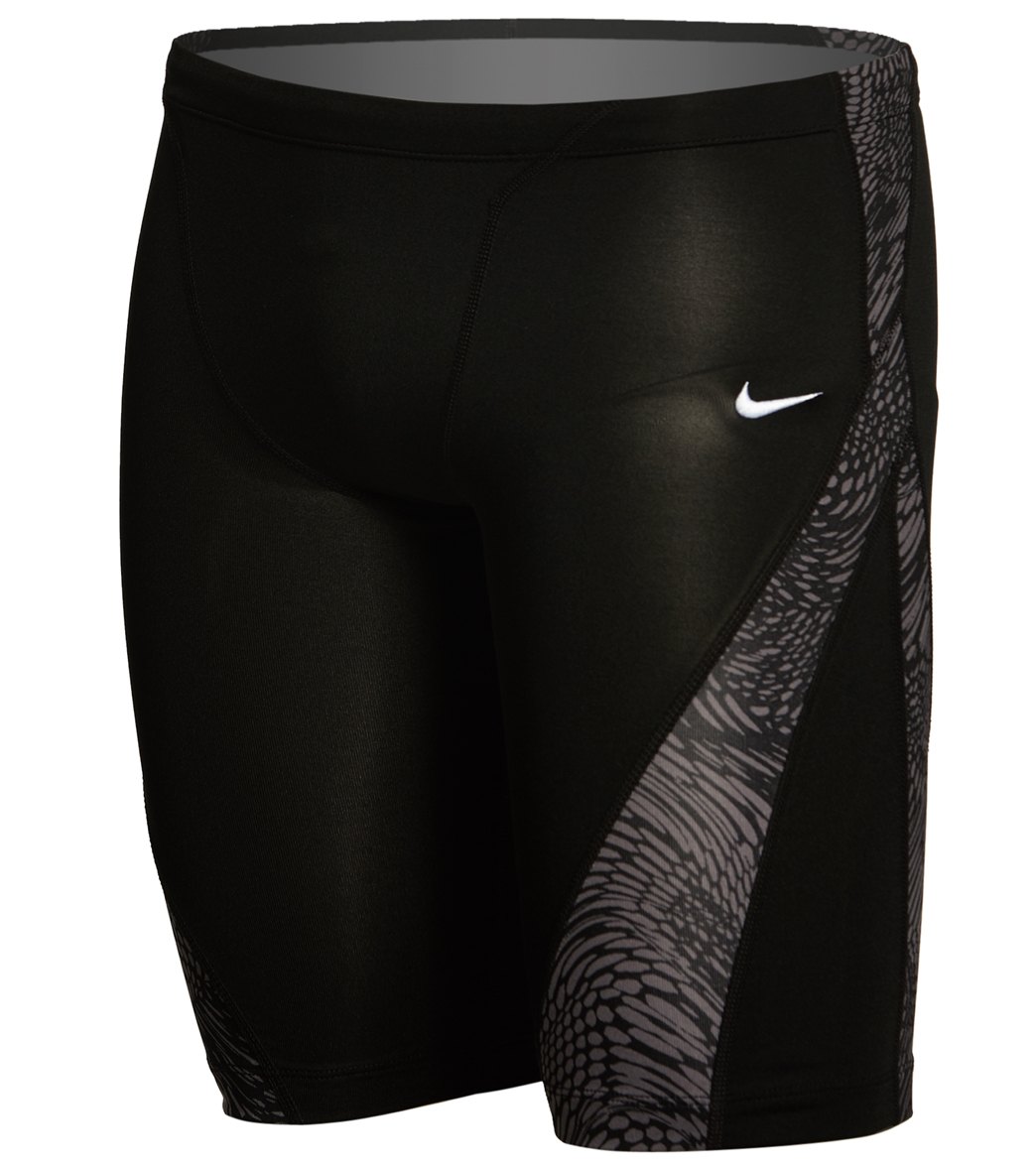 Nike Men's Geo Alloy Jammer Swimsuit - Black 24 Polyester/Spandex - Swimoutlet.com
