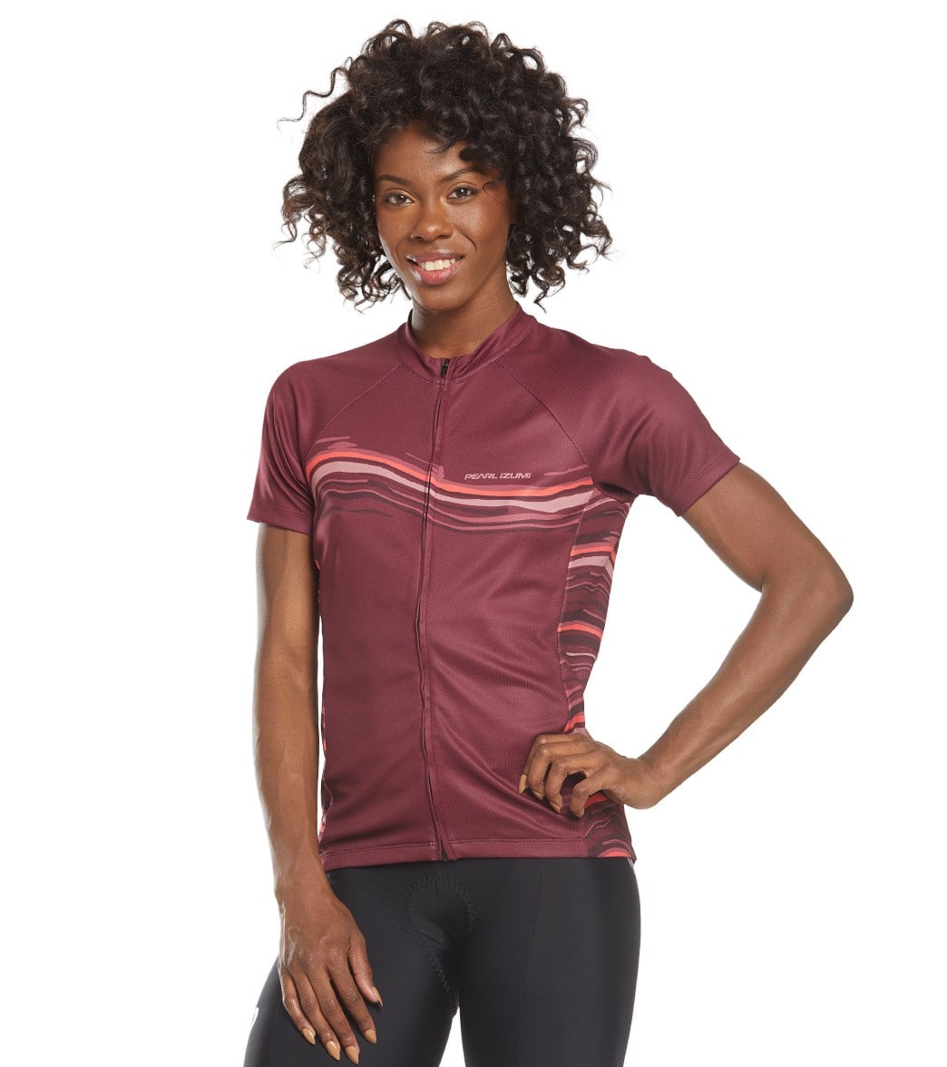 Pearl Izumi Women's Select Escape Short Sleeve Shirt Graphic Jersey - Port Marl Large Polyester - Swimoutlet.com