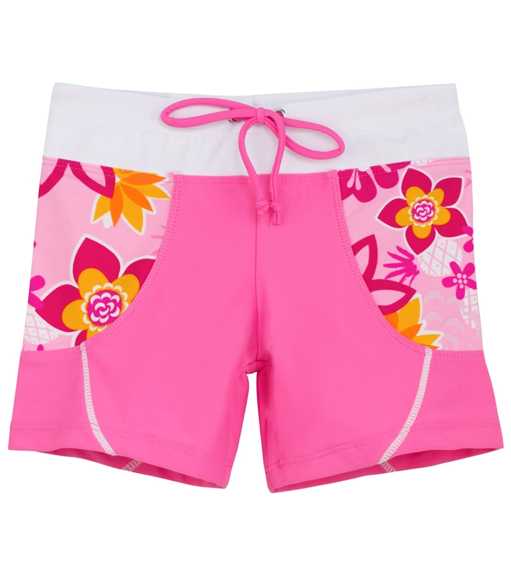 Tuga Girls' Tropical Punch Shorts Toddler/Little/Big Kid - Taffy 2/3 Yrs Size Years - Swimoutlet.com