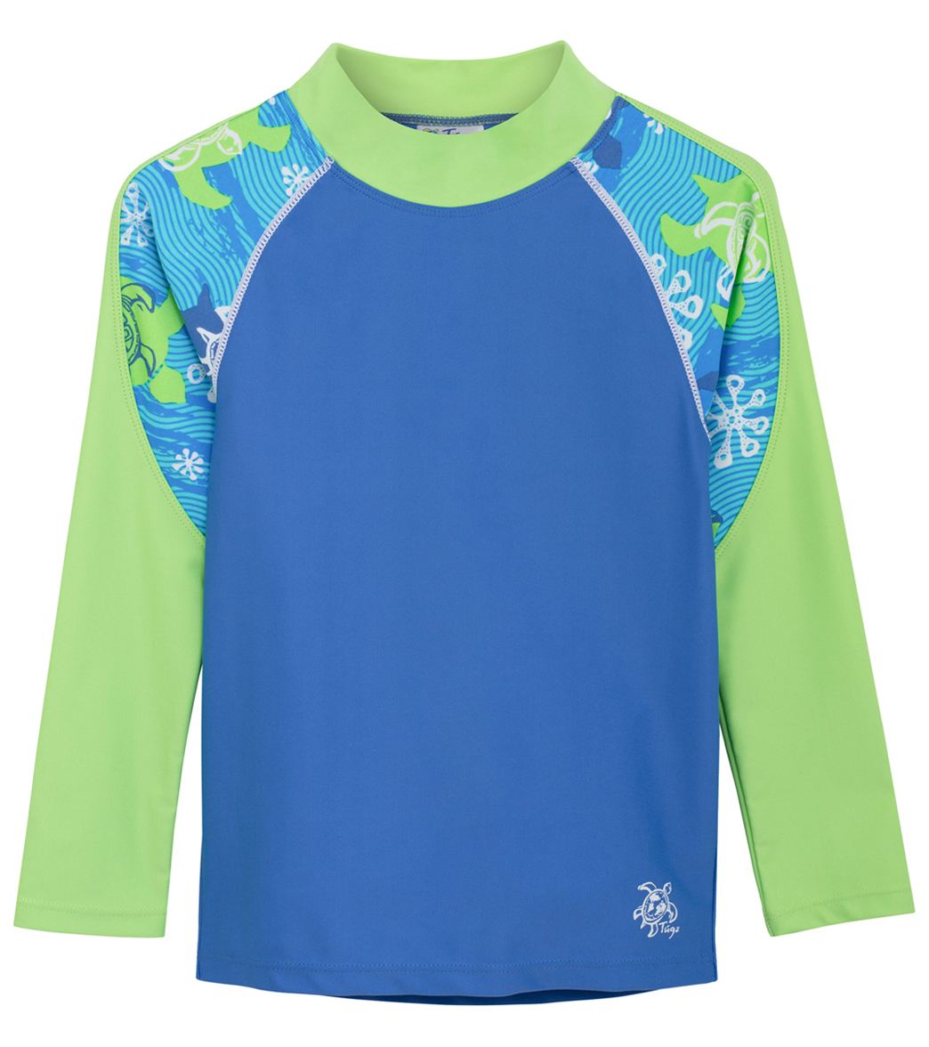 Tuga Boys' Offshore Long Sleeve Rash Guard Toddler/Little/Big Kid Shirt - Spring Tide 11/12 Yrs Size Years - Swimoutlet.com