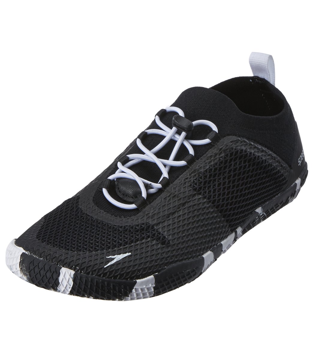 Speedo Men' Fathom Aq Water Shoe - Black/White 8 - Swimoutlet.com
