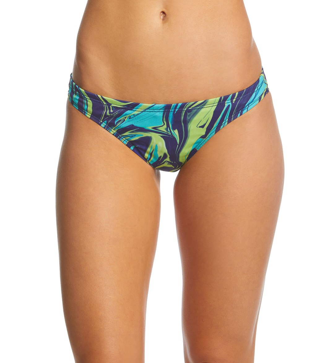 Viva Women's Cordoba Bikini Bottom - Navy Swirl Large Polyester - Swimoutlet.com