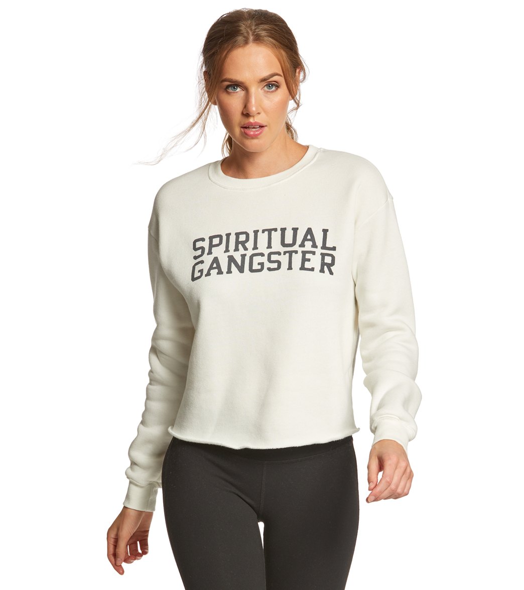 spiritual gangster varsity sweatshirt