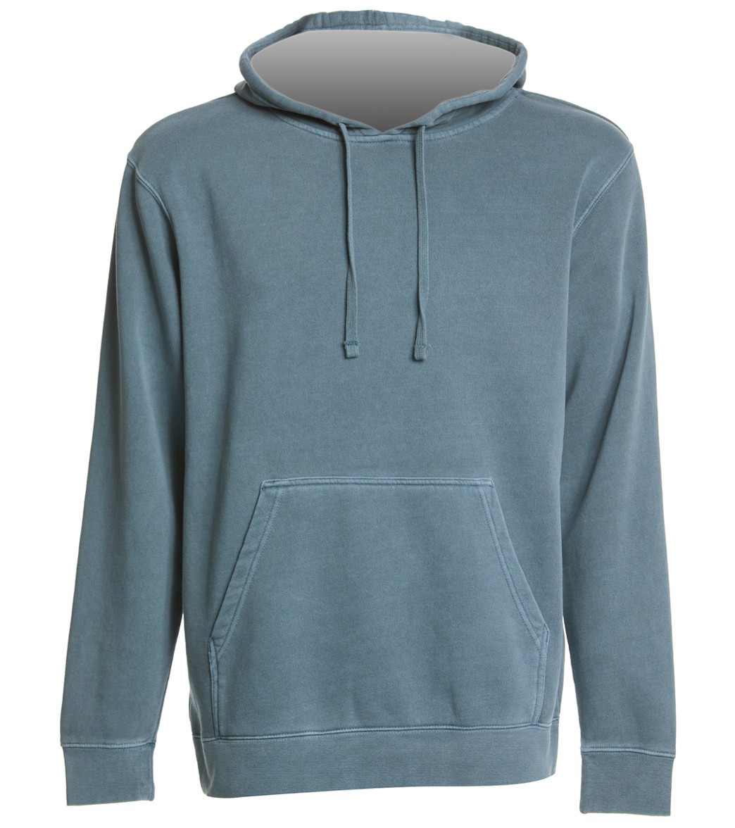 Men's Midweight Pigment Dyed Hooded Sweatshirt - Slate Blue X-Small Cotton/Polyester - Swimoutlet.com