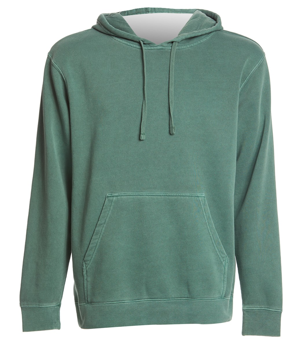 Men's Midweight Pigment Dyed Hooded Sweatshirt - Alpine Green Medium Cotton/Polyester - Swimoutlet.com