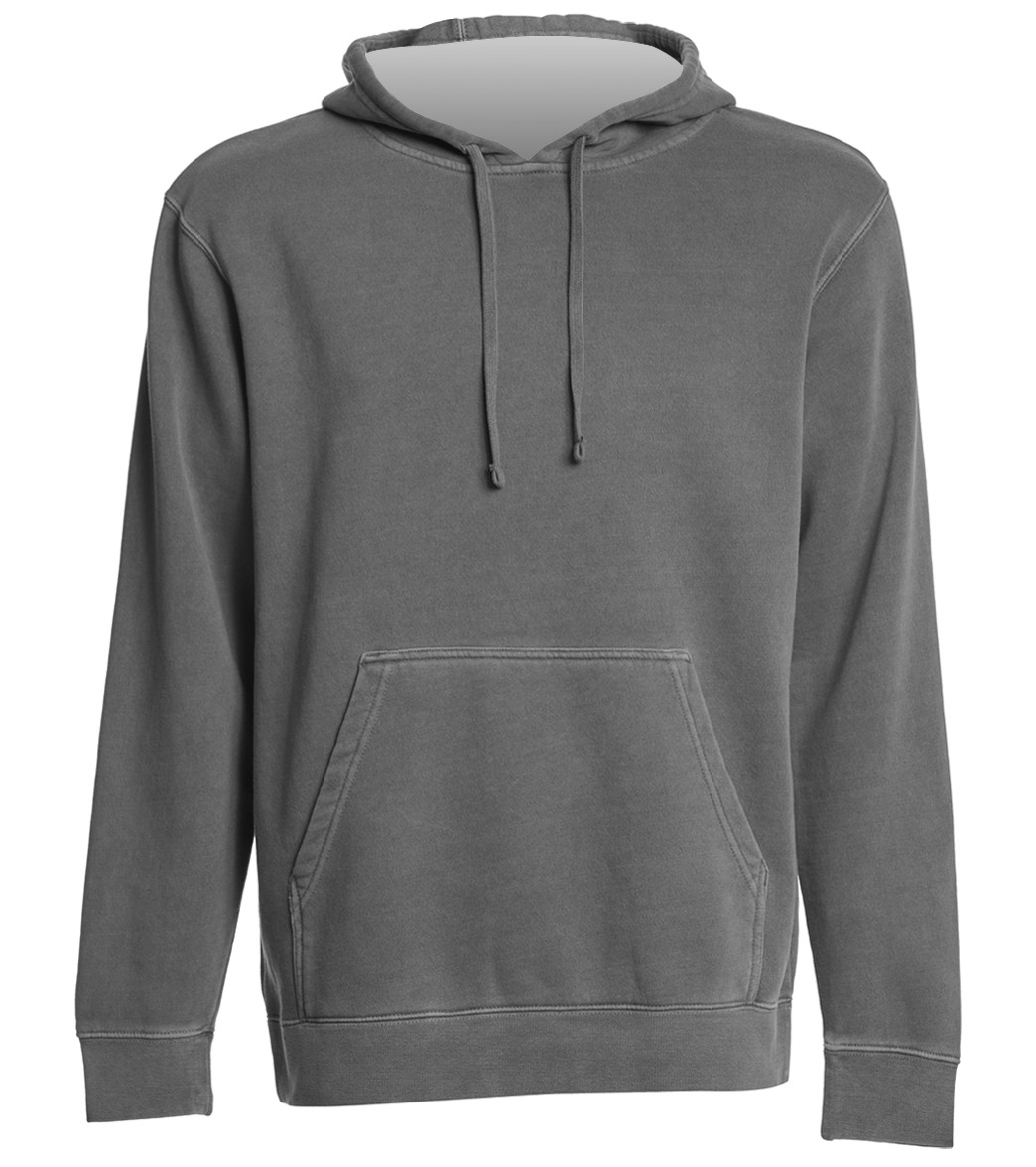 Men's Midweight Pigment Dyed Hooded Sweatshirt - Black Medium Cotton/Polyester - Swimoutlet.com