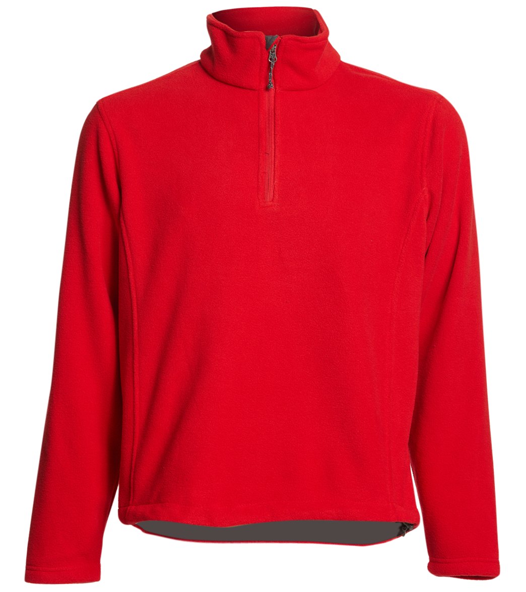 Men's Fleece 1/4-Zip Pullover - True Red Medium Polyester - Swimoutlet.com