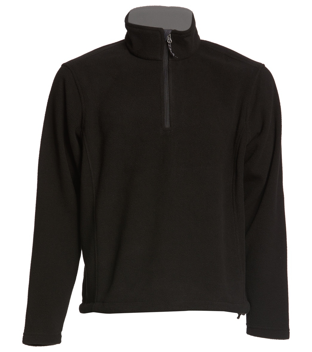 Men's Fleece 1/4-Zip Pullover - Black Small Polyester - Swimoutlet.com