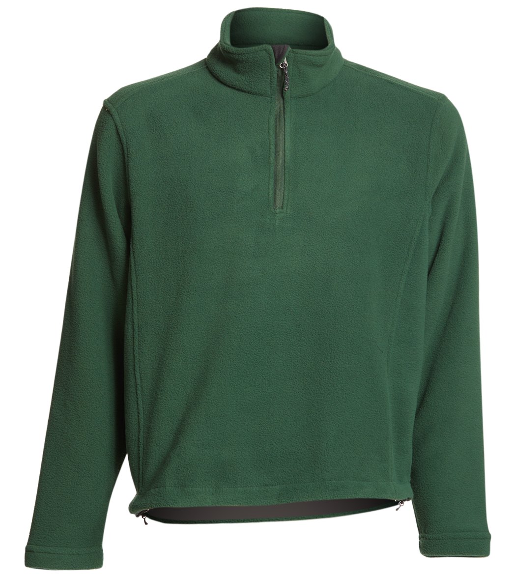 Men's Fleece 1/4-Zip Pullover - Forest Green Medium Polyester - Swimoutlet.com