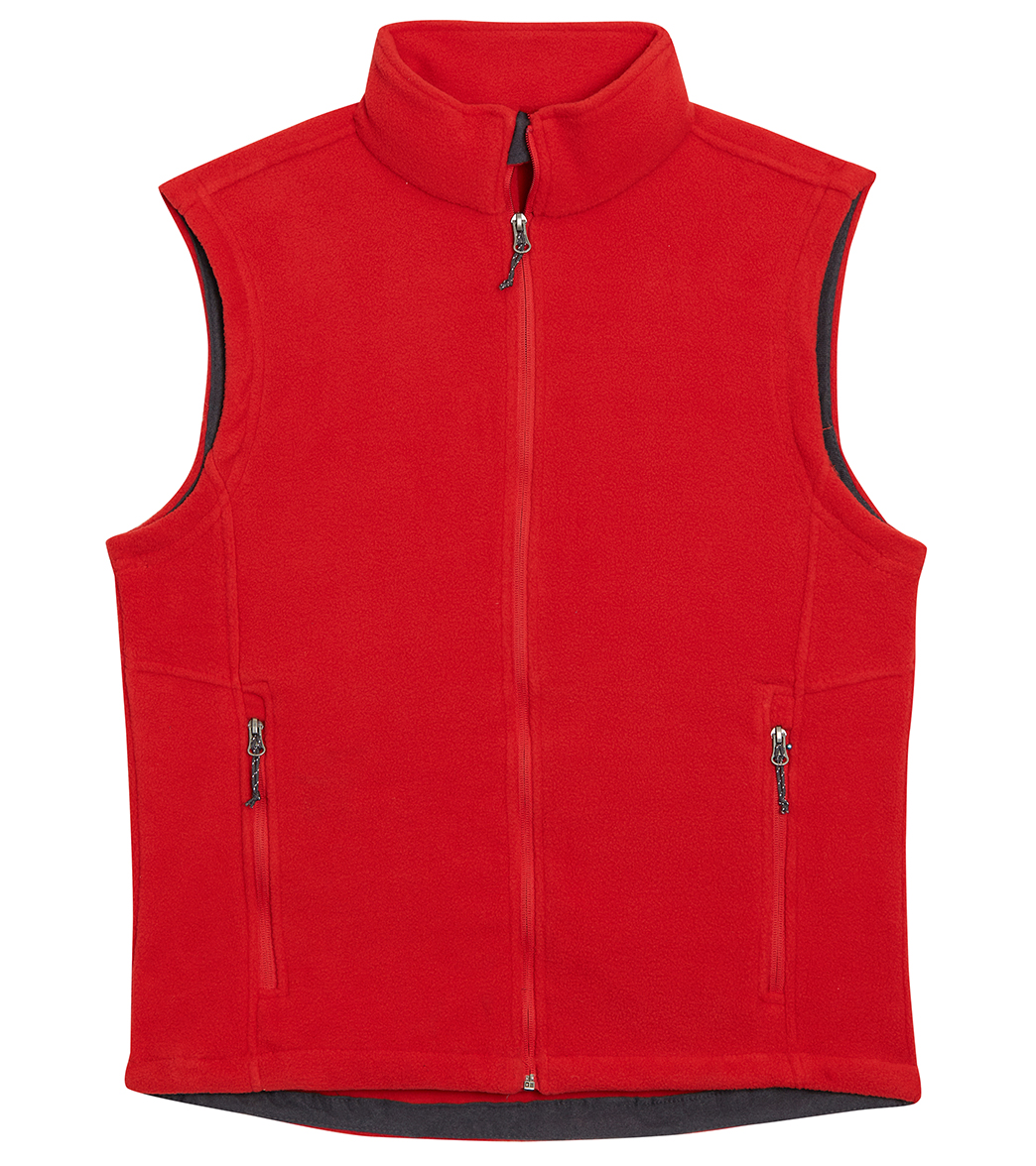 Men's Fleece Vest - True Red Medium Polyester - Swimoutlet.com
