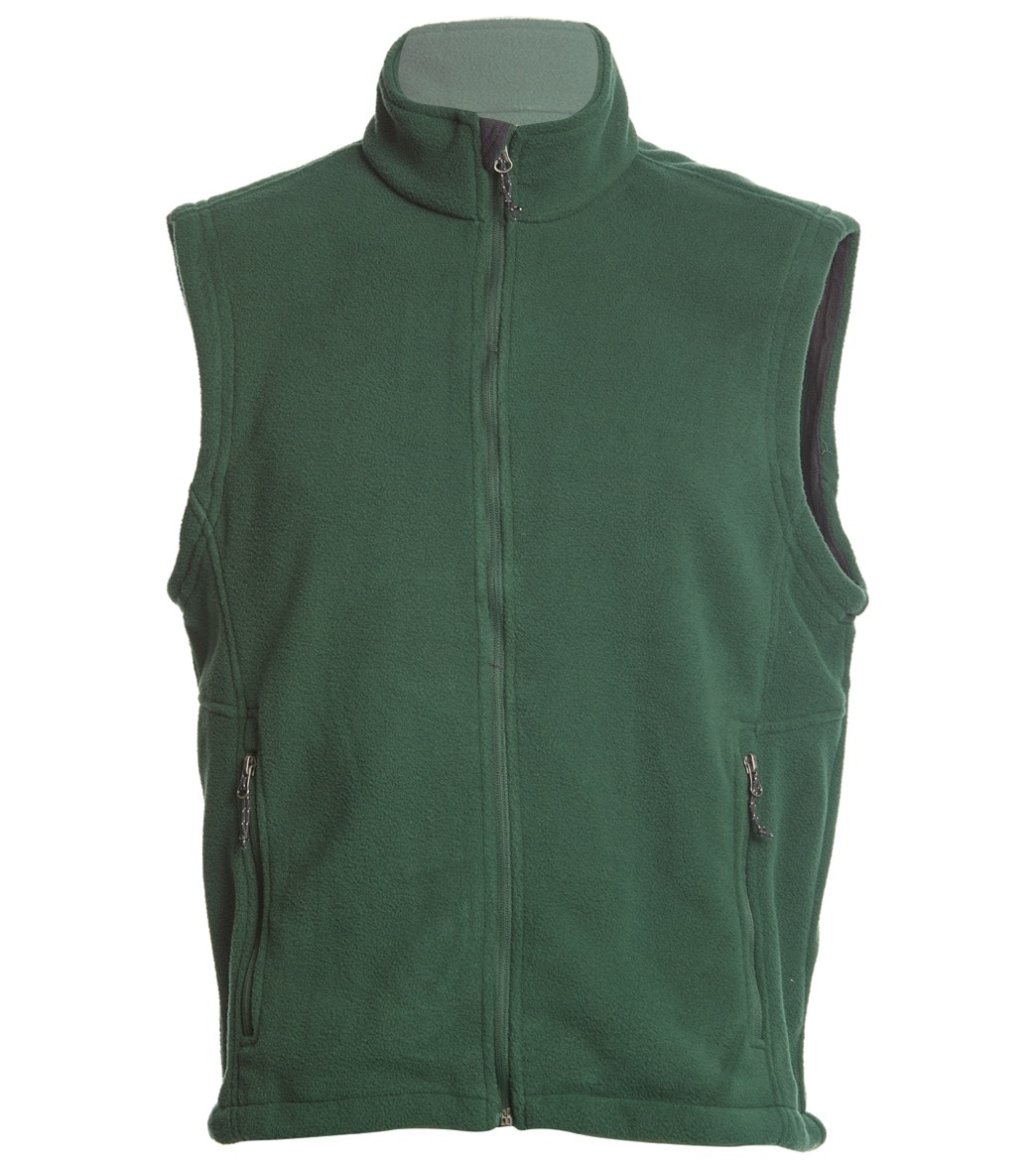 Men's Fleece Vest - Forest Green Medium Polyester - Swimoutlet.com