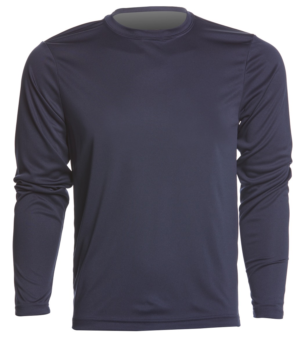 Men's Long Sleeve Posicharge Competitortm Tee Shirt - True Navy X-Small Polyester - Swimoutlet.com