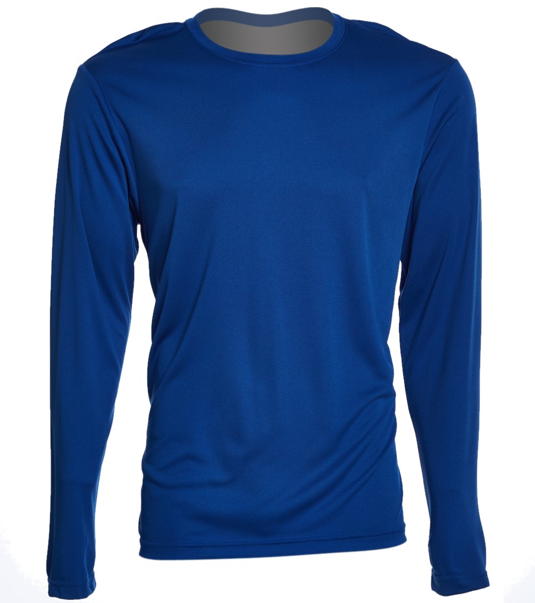 Men's Long Sleeve Posicharge Competitortm Tee Shirt - True Royal X-Small Polyester - Swimoutlet.com