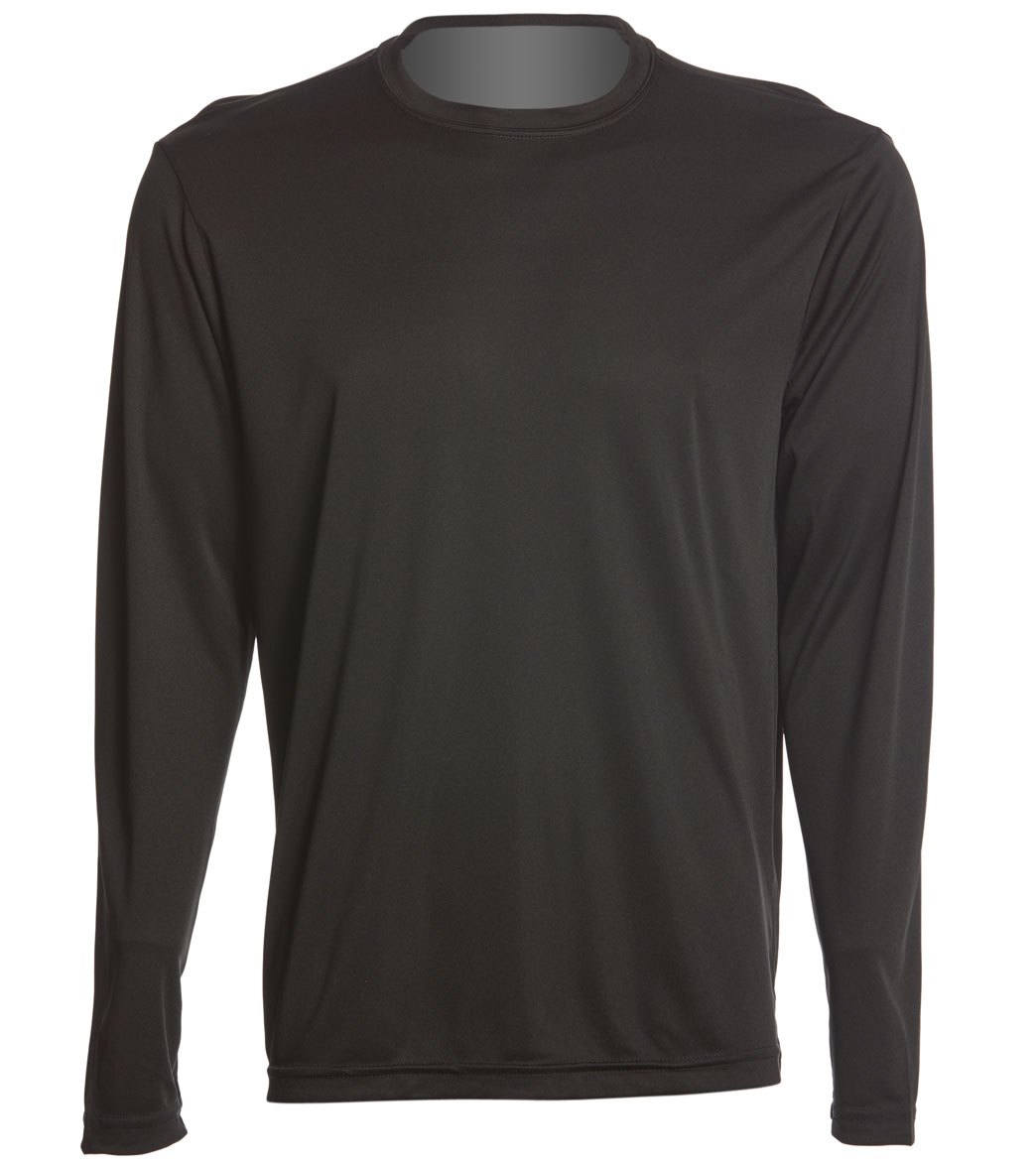 Men's Long Sleeve Posicharge Competitortm Tee Shirt - Black Large Polyester - Swimoutlet.com