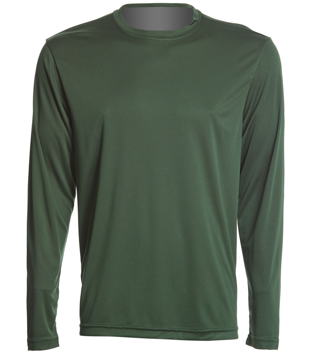 Men's Long Sleeve Posicharge Competitortm Tee Shirt - Forest Green Large Polyester - Swimoutlet.com