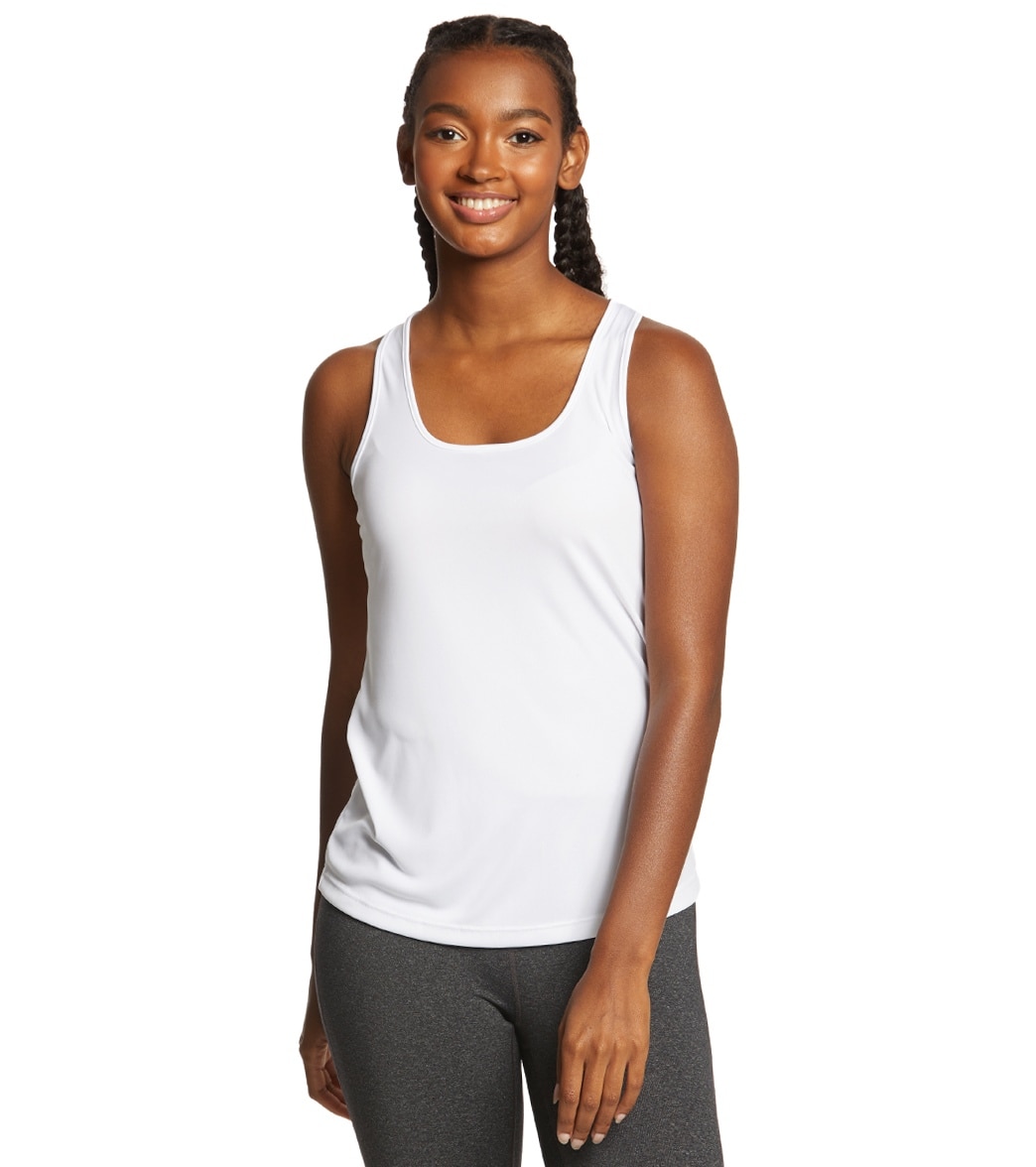 Women's Posicharge Competitortm Racerback Tank Top - White Small Polyester - Swimoutlet.com