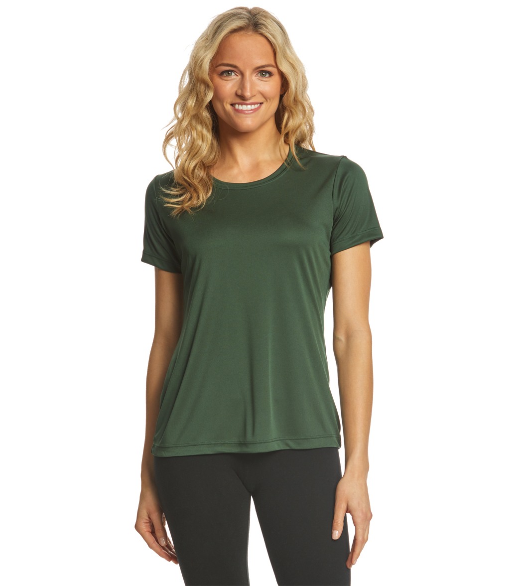 Women's Posicharge Competitortm Tee Shirt - Forest Green Large Polyester - Swimoutlet.com