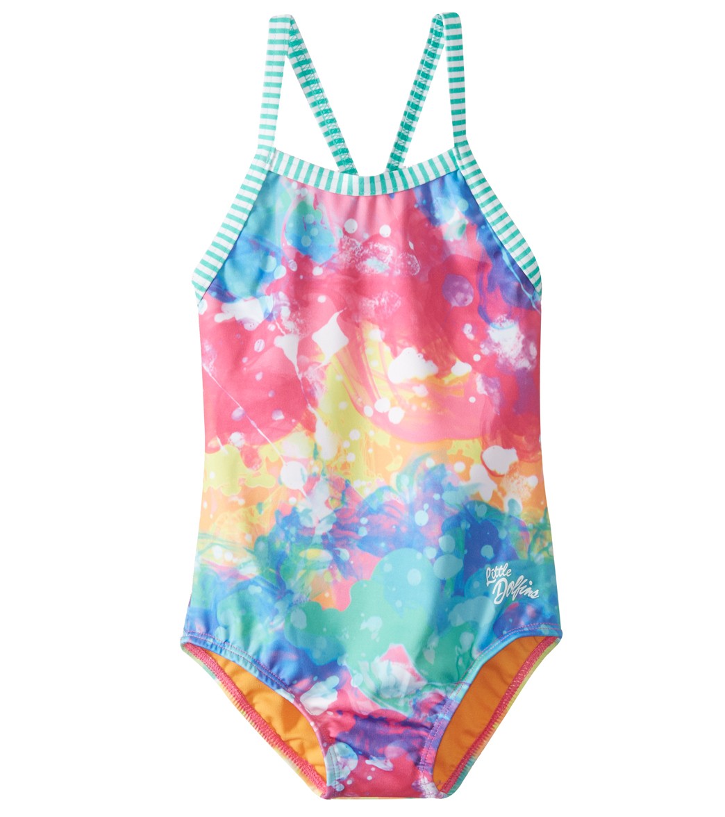 Dolfin Little Dolfins Toddler Rainbow Drop One Piece Swimsuit at ...