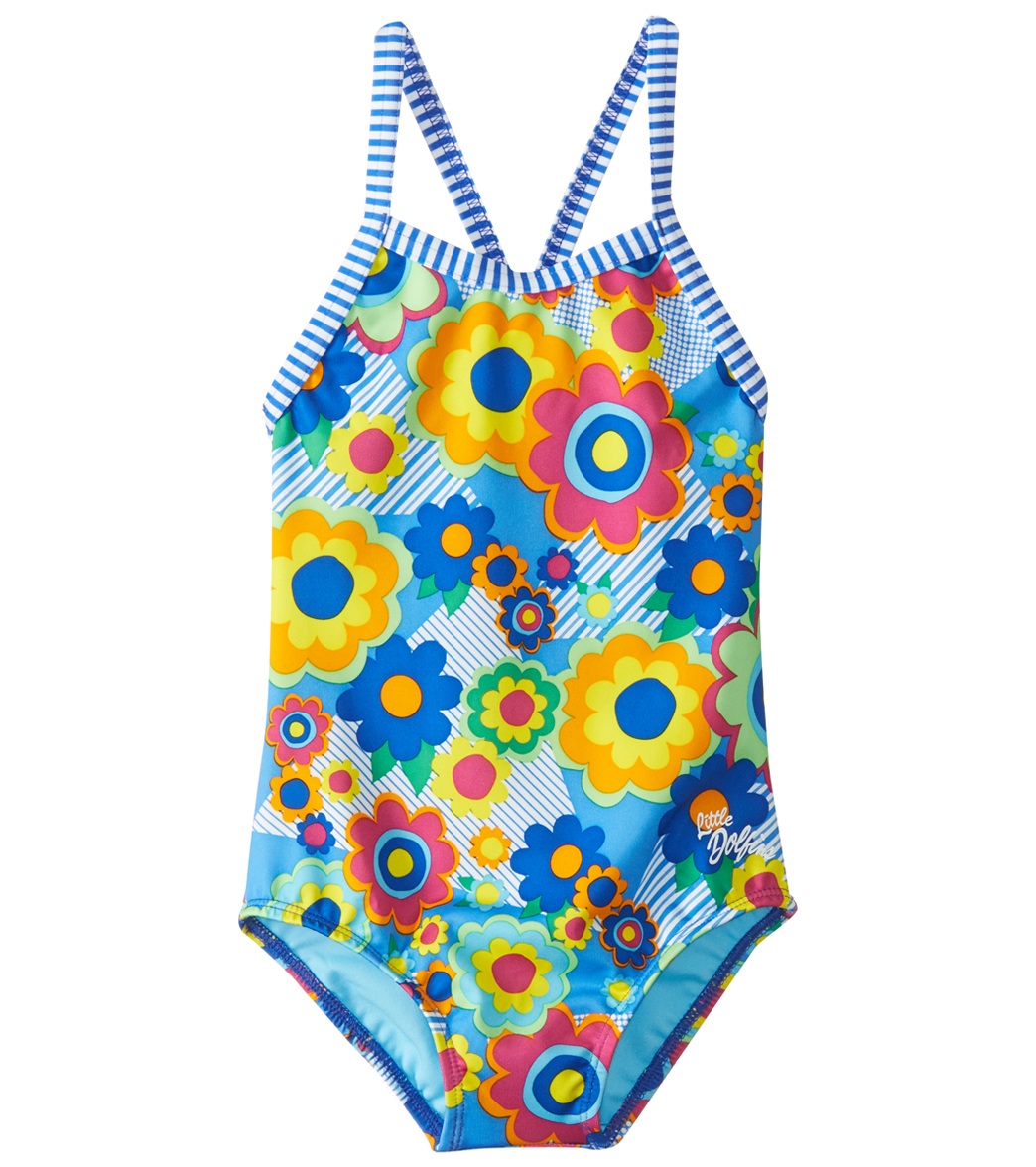 Dolfin Little Dolfins Toddler Flower Power One Piece Swimsuit At 