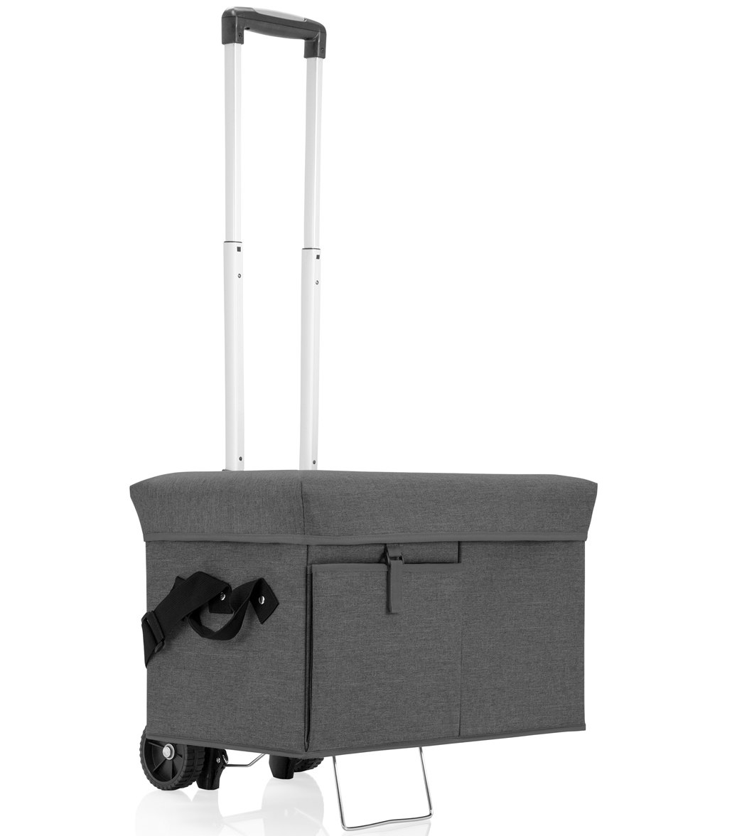 Picnic Time Ottoman Cooler With Trolley - Grey - Swimoutlet.com