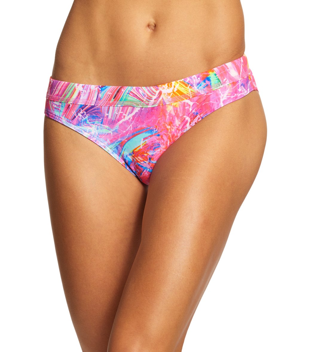 Funkita Women's Kaleidocolour Sports Brief Bikini Bottom - Pink 30L Polyester - Swimoutlet.com