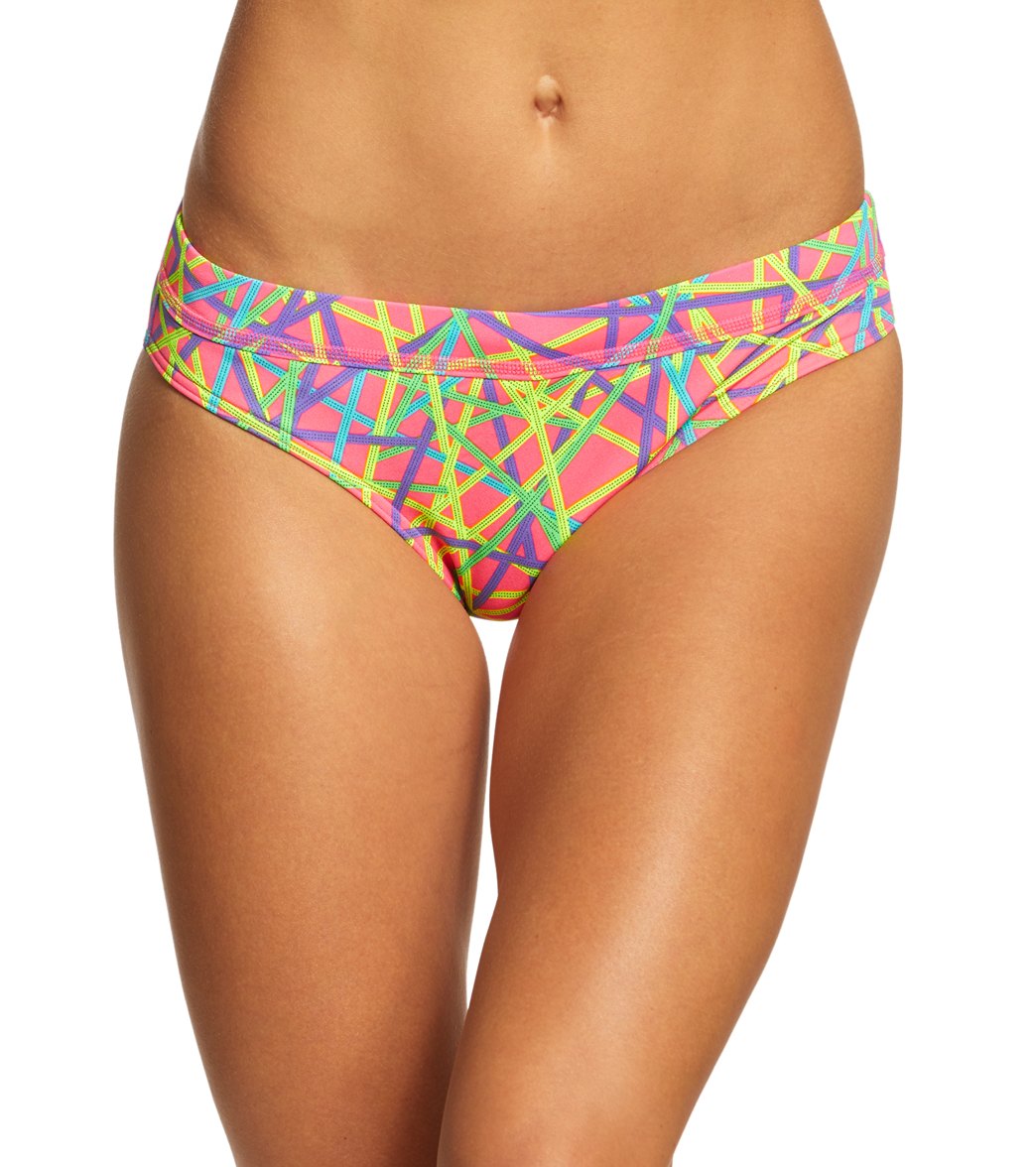 Funkita Women's Bound Up Sports Brief Bikini Bottom - Pink 30L Polyester - Swimoutlet.com
